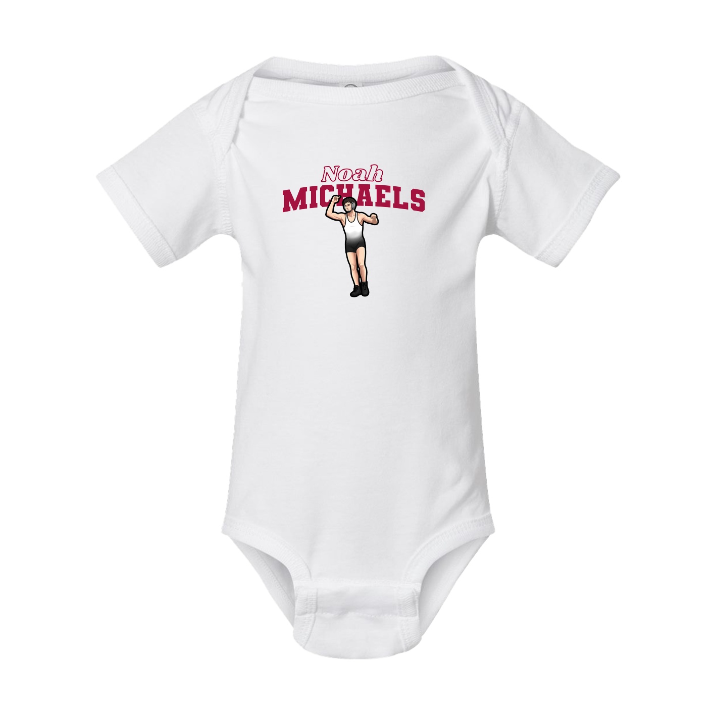 Baby Onesie — Name Arch in White