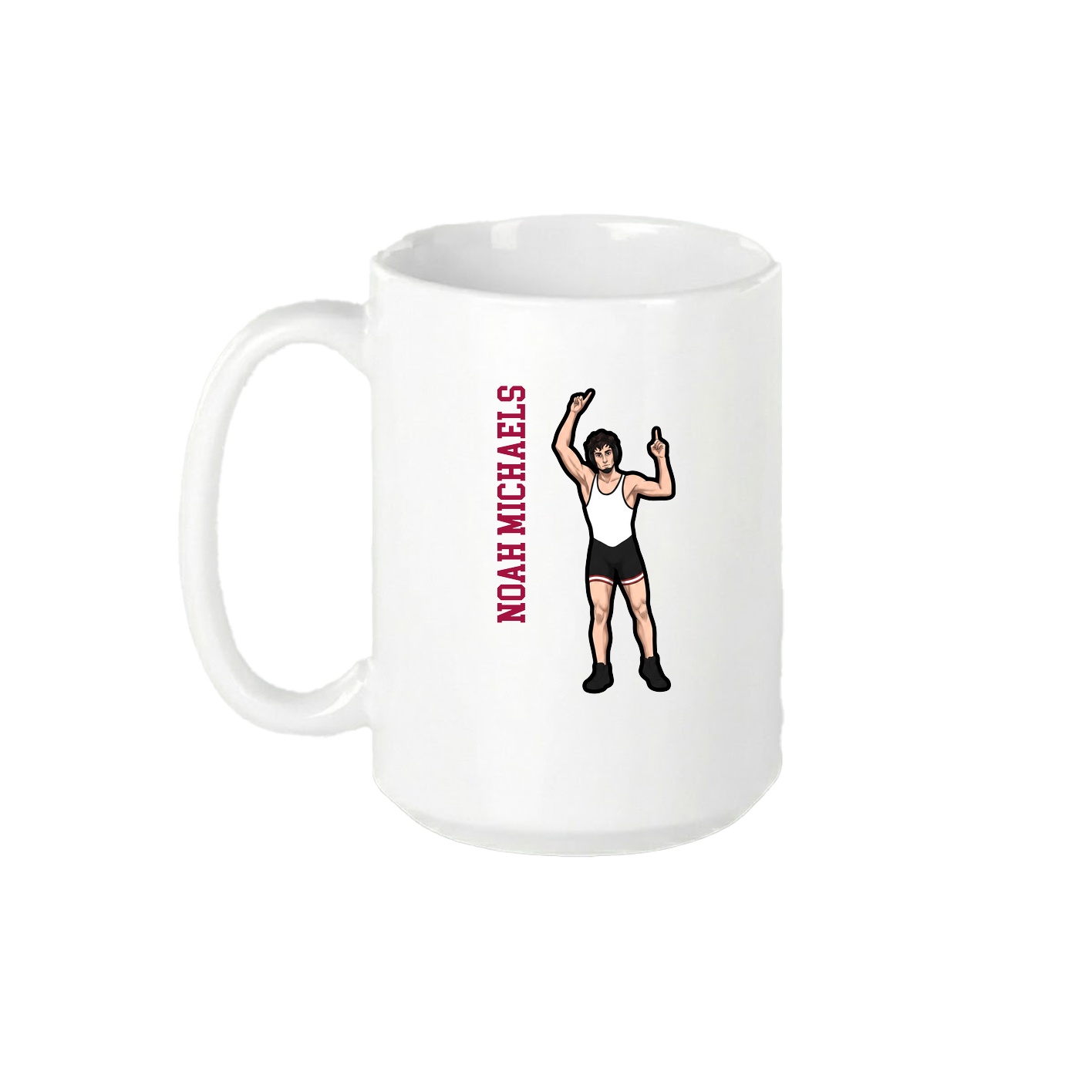 15oz Coffee Mug — Name Vertical in White