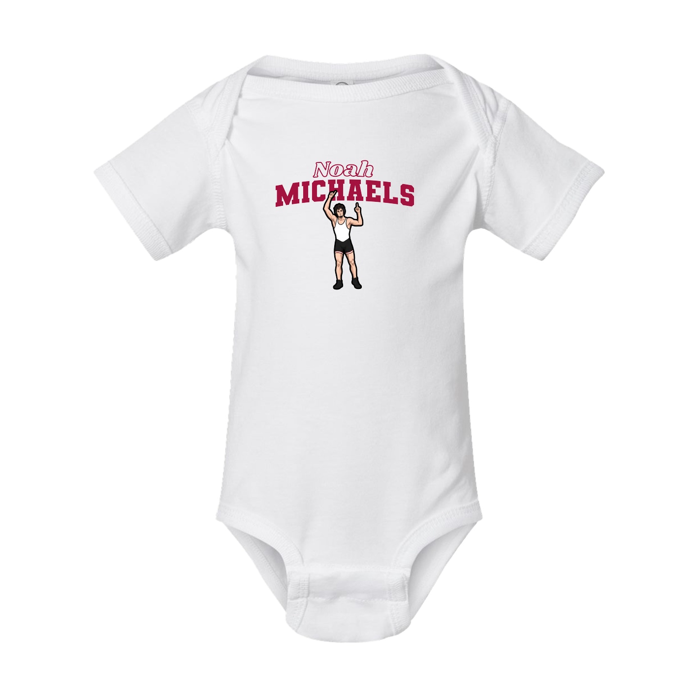 Baby Onesie — Name Arch in White