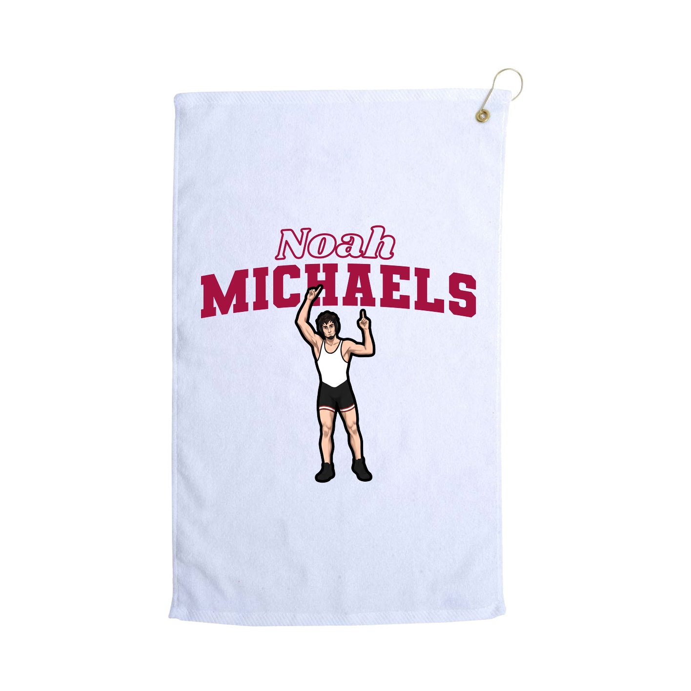 Golf Towel — Name Arch in White