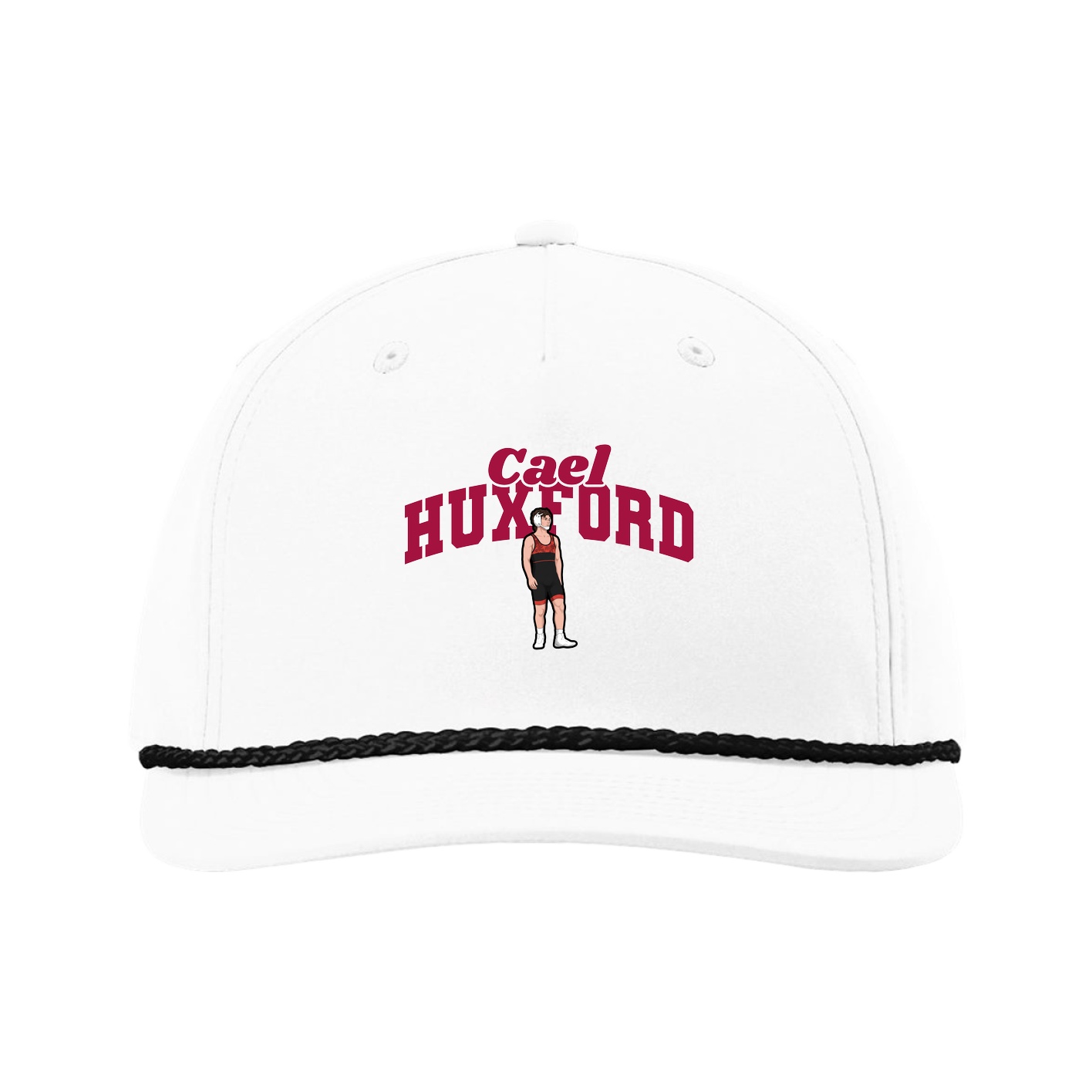 Five-Panel Classic Rope Cap — Signature Arch in White