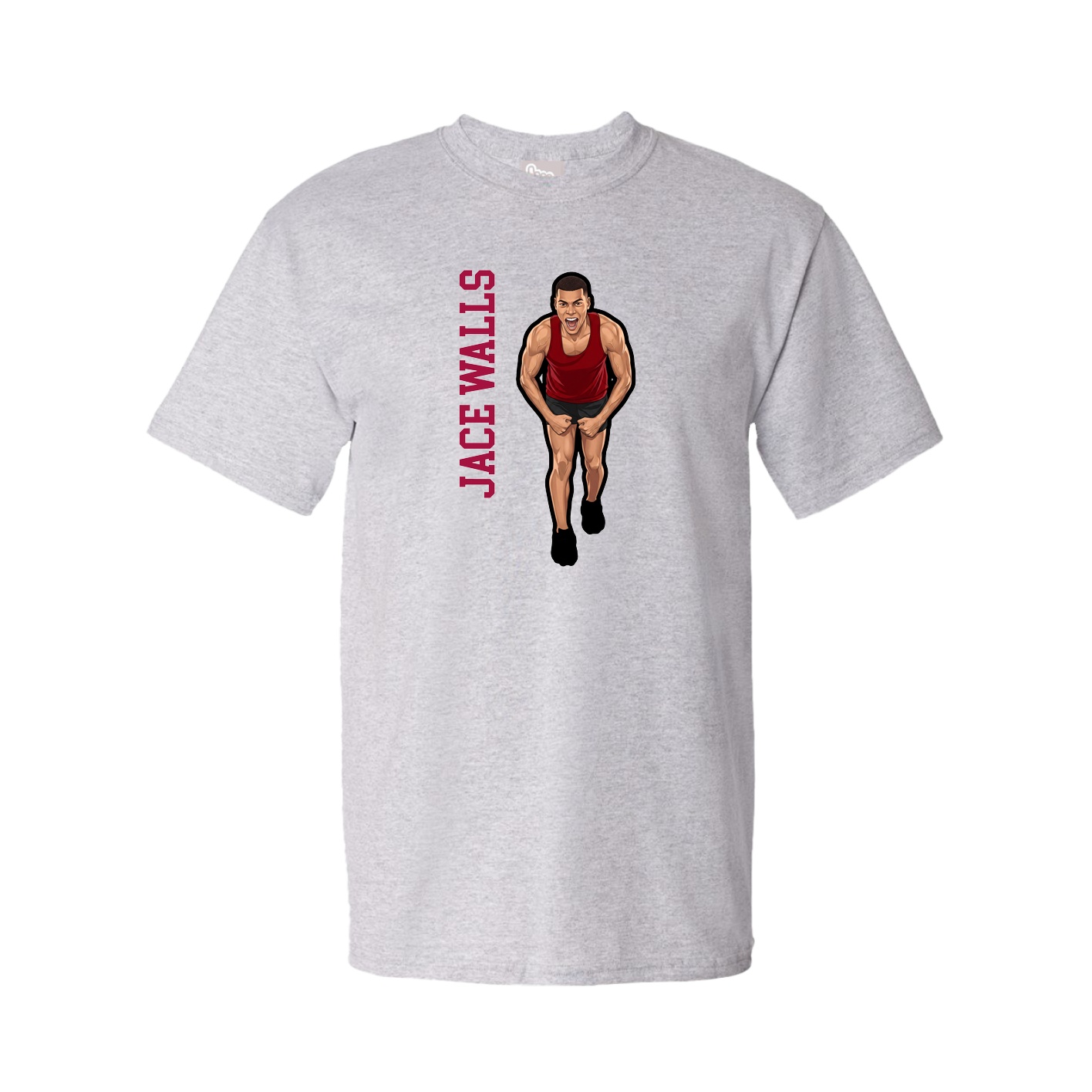 Youth Tee — Name Vertical in Grey