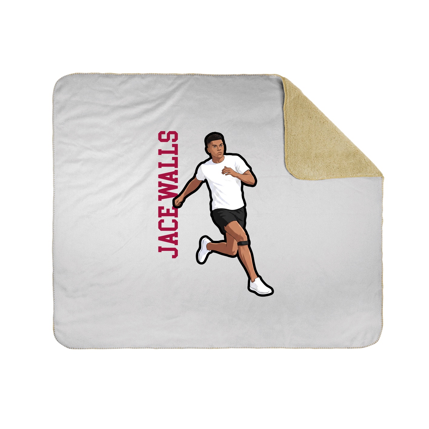 Throw Blanket — Name Vertical in White