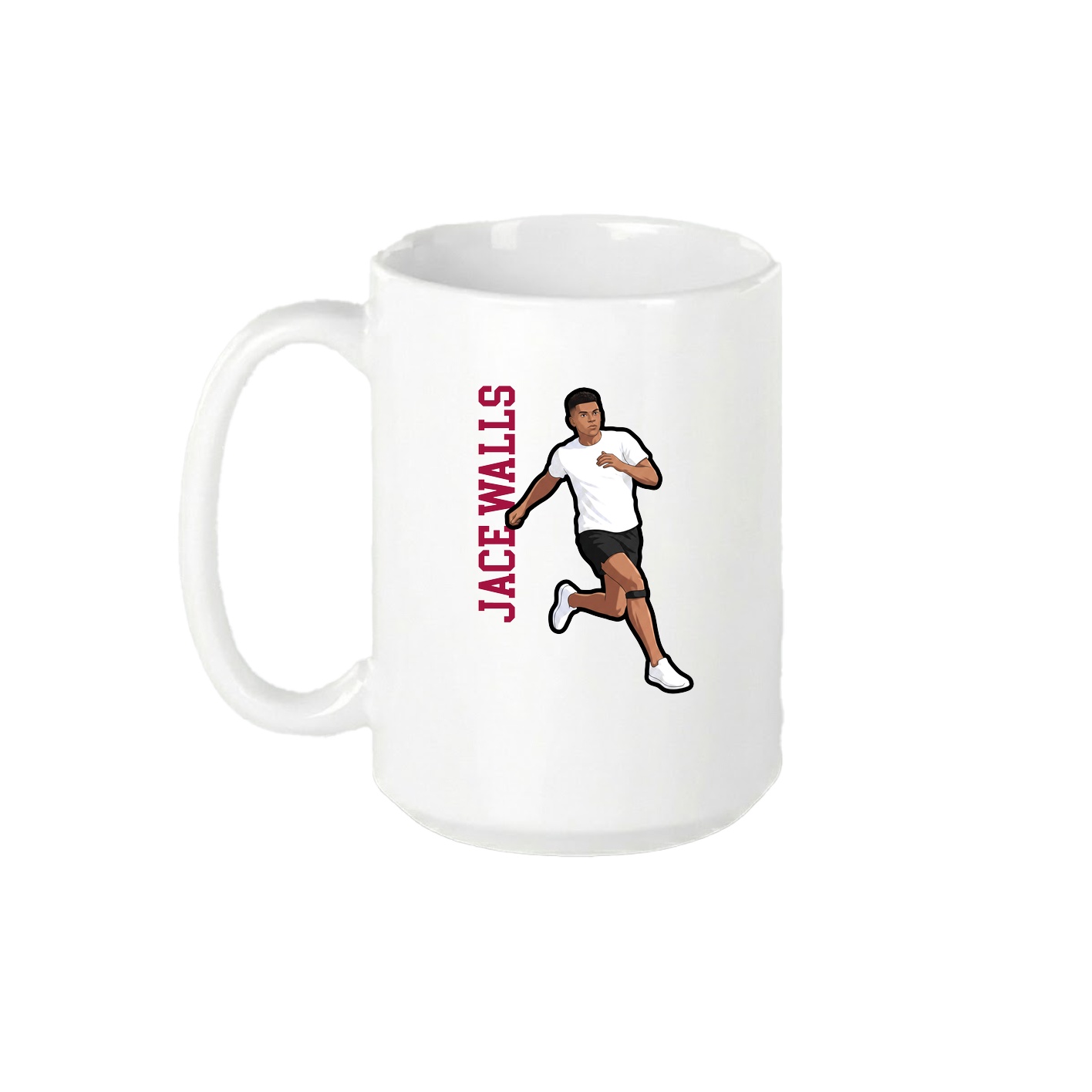 15oz Coffee Mug — Name Vertical in White