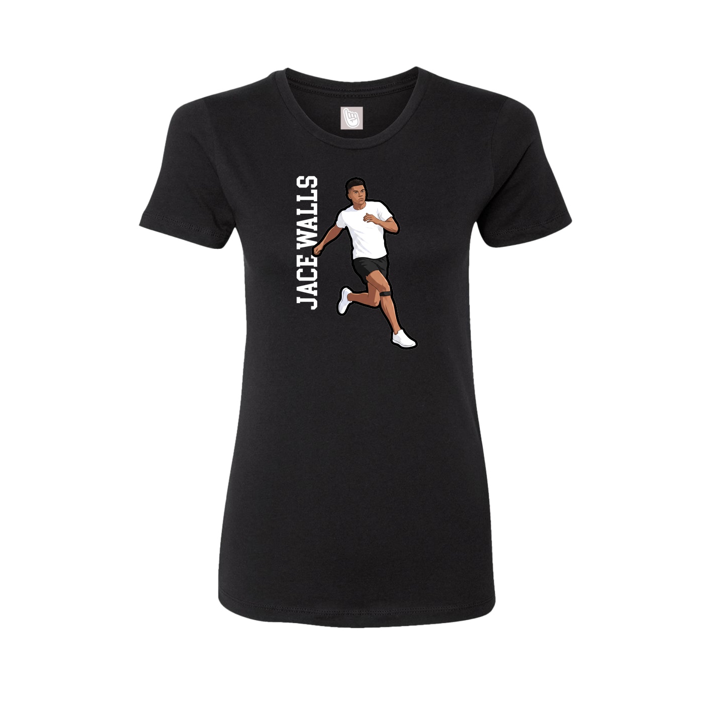 Womens Tee — Name Vertical in Black