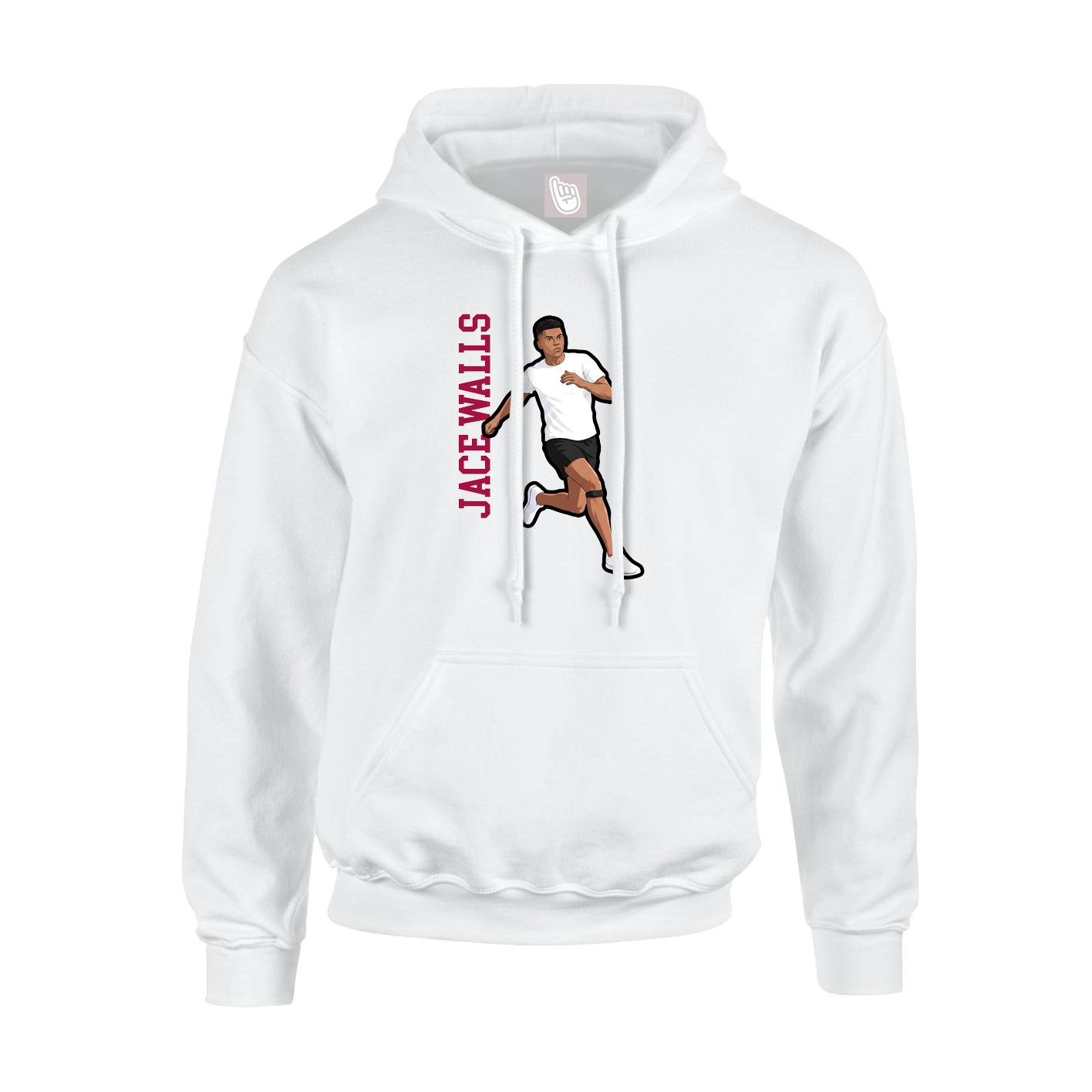 Youth Hoodie — Name Vertical in White