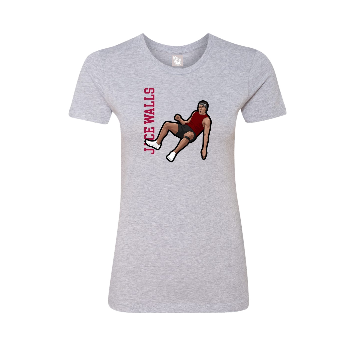 Womens Tee — Name Vertical in Grey