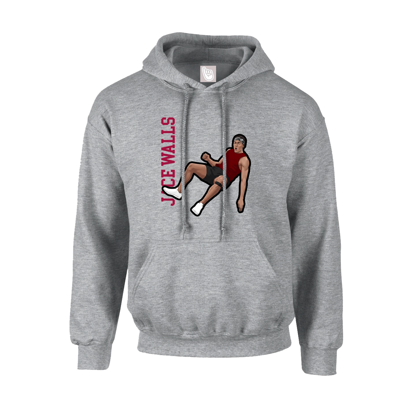 Hoodie — Name Vertical in Grey