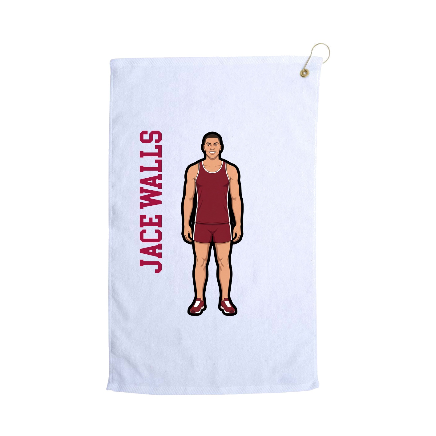 Golf Towel — Name Vertical in White