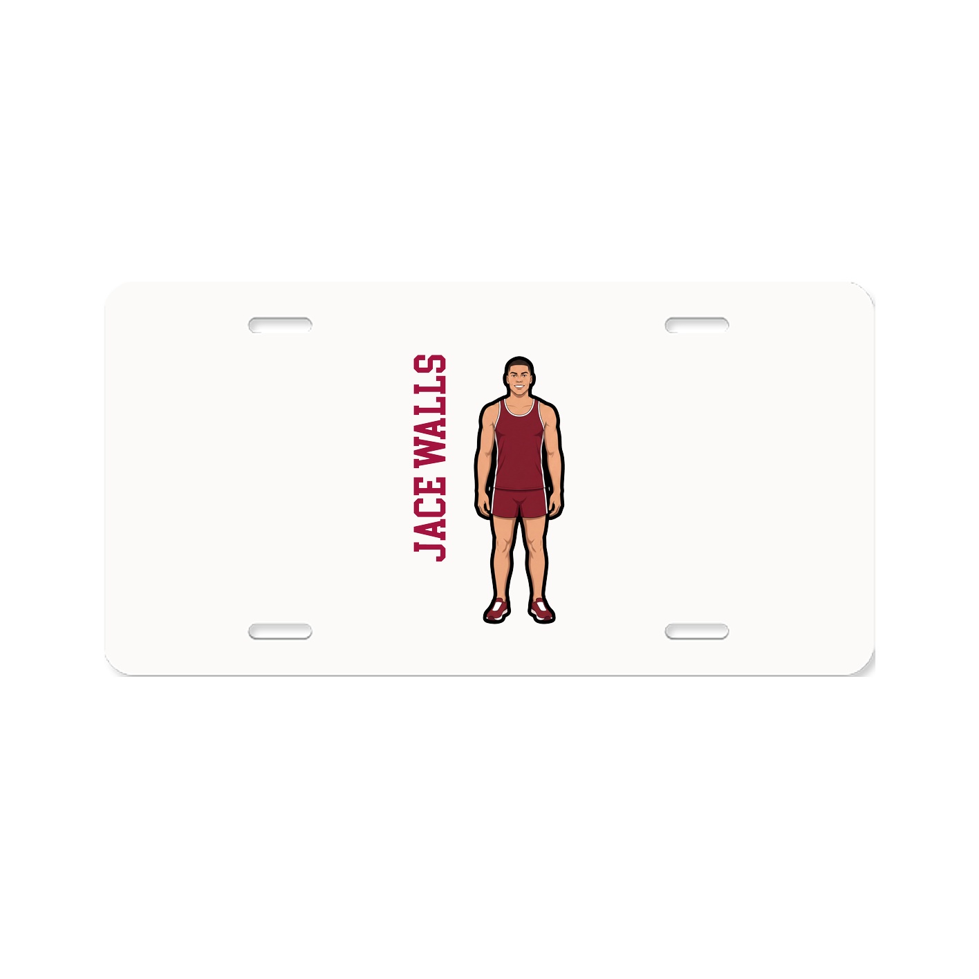 License Plate — Name Vertical in Classic