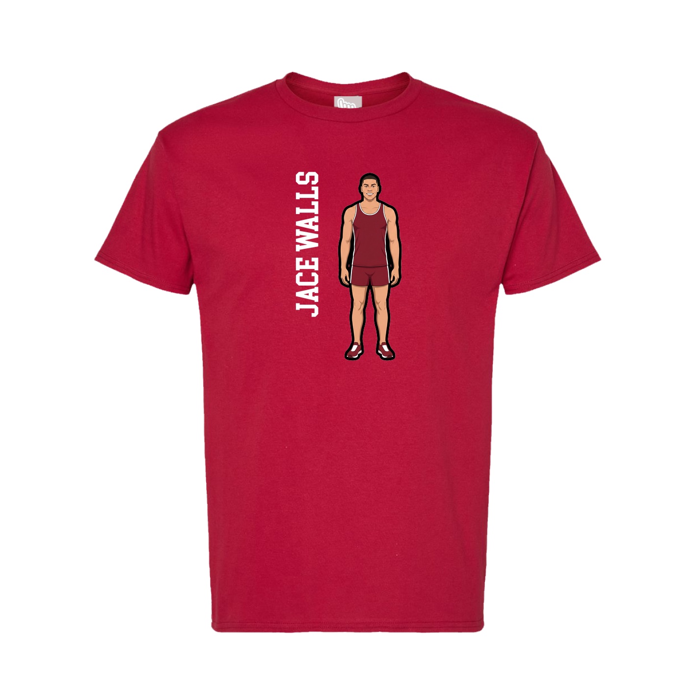 Tee — Name Vertical in Crimson