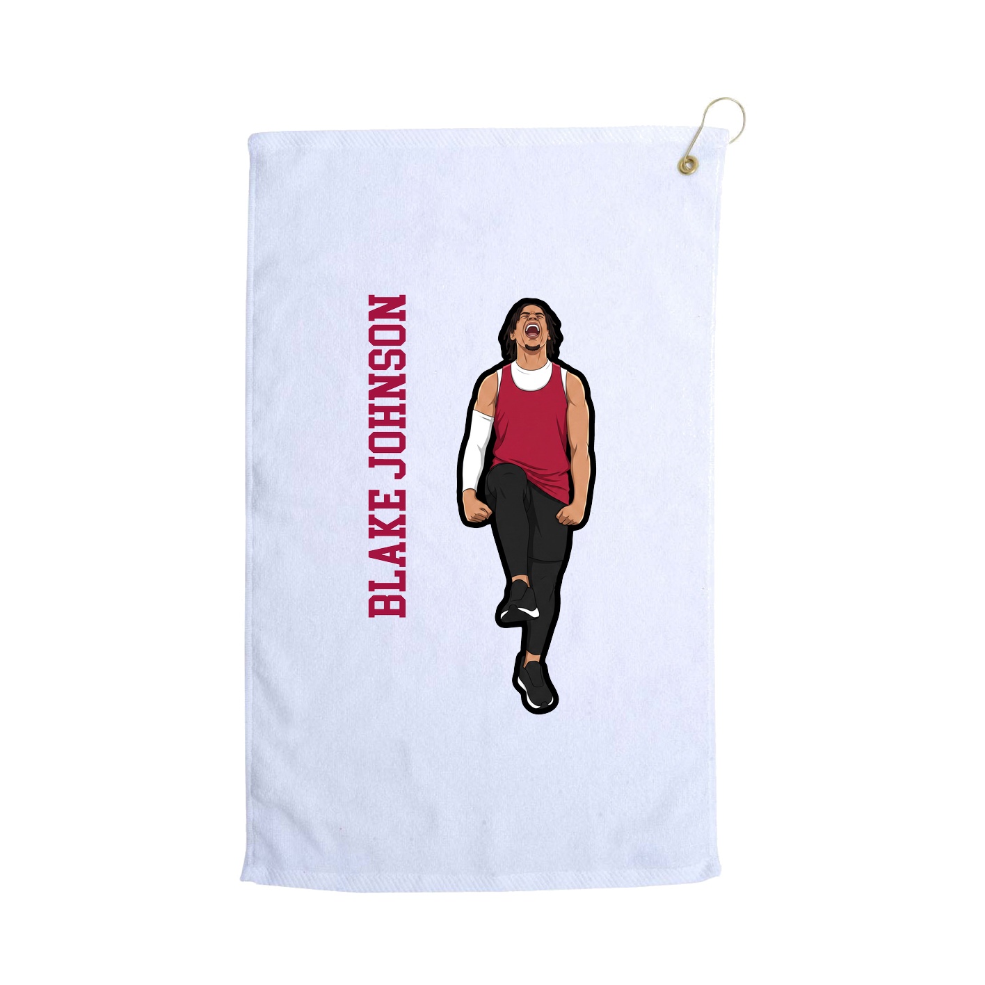 Golf Towel — Name Vertical in White