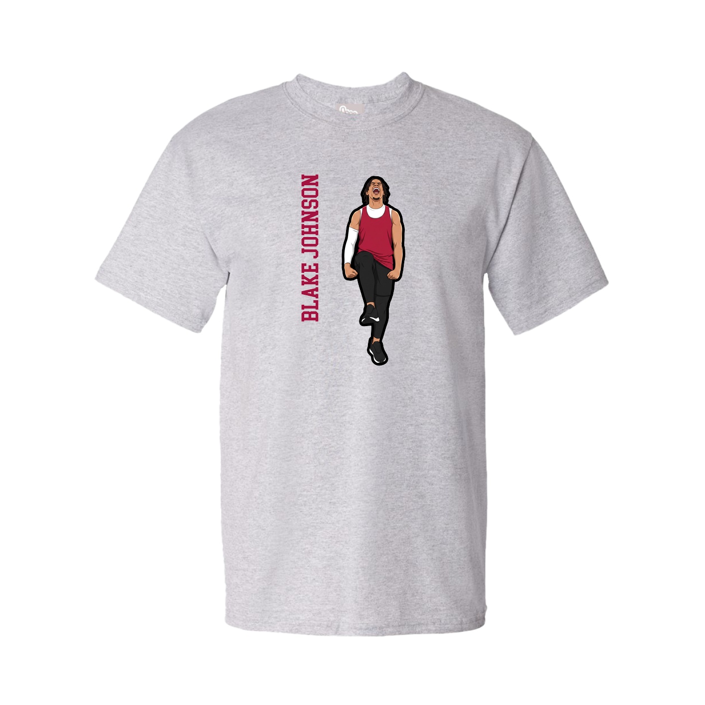 Youth Tee — Name Vertical in Grey