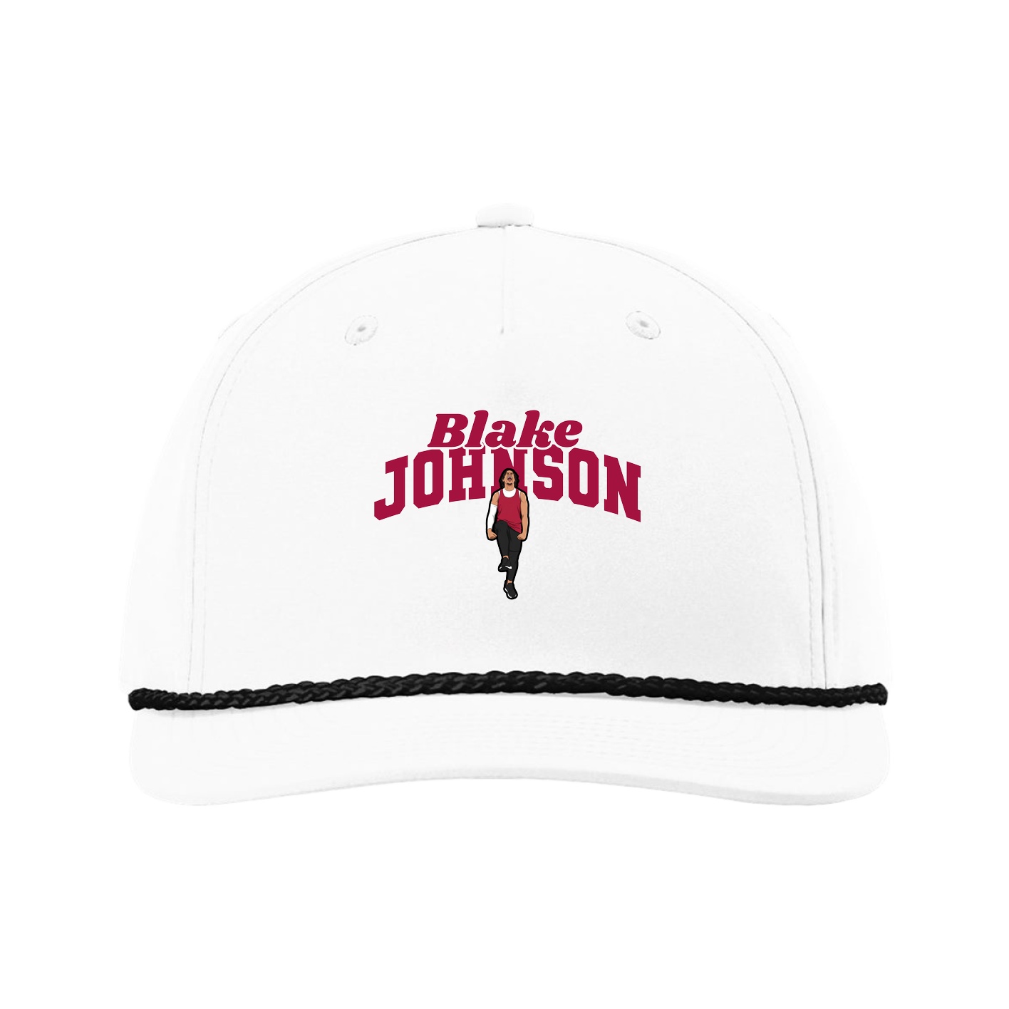 Five-Panel Classic Rope Cap — Signature Arch in White