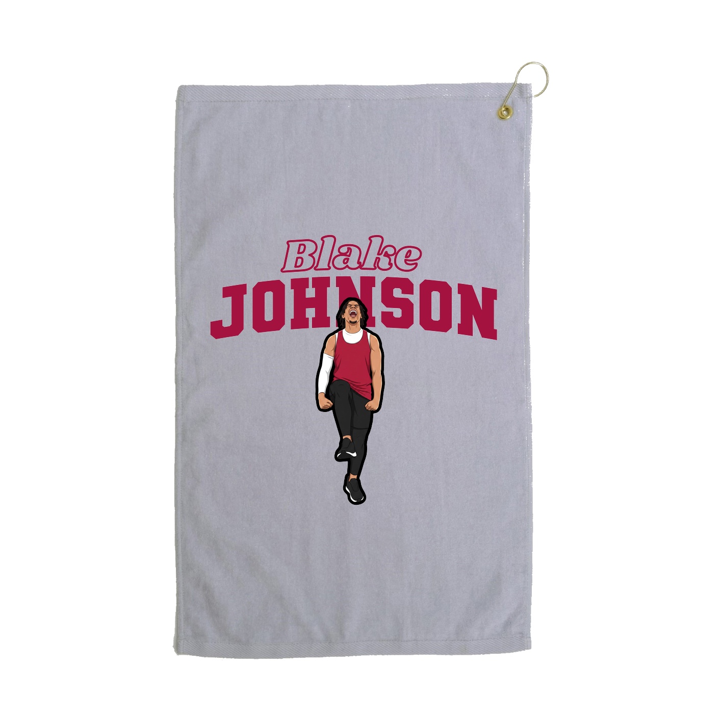 Golf Towel — Name Arch in Grey