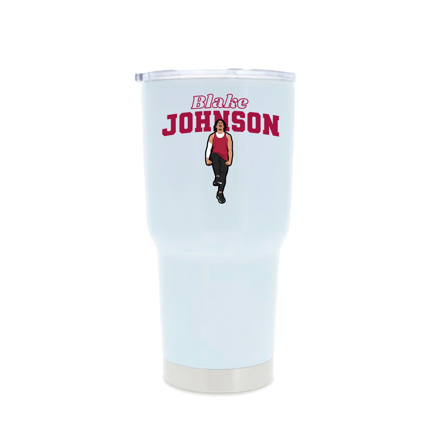 30oz Stainless Steel Tumbler — Name Arch in White