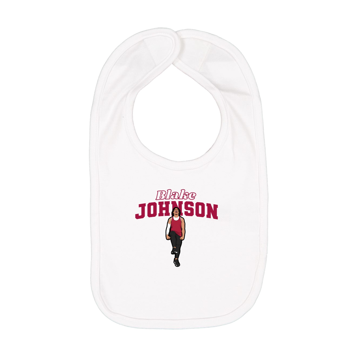 Infant Bib — Name Arch in White