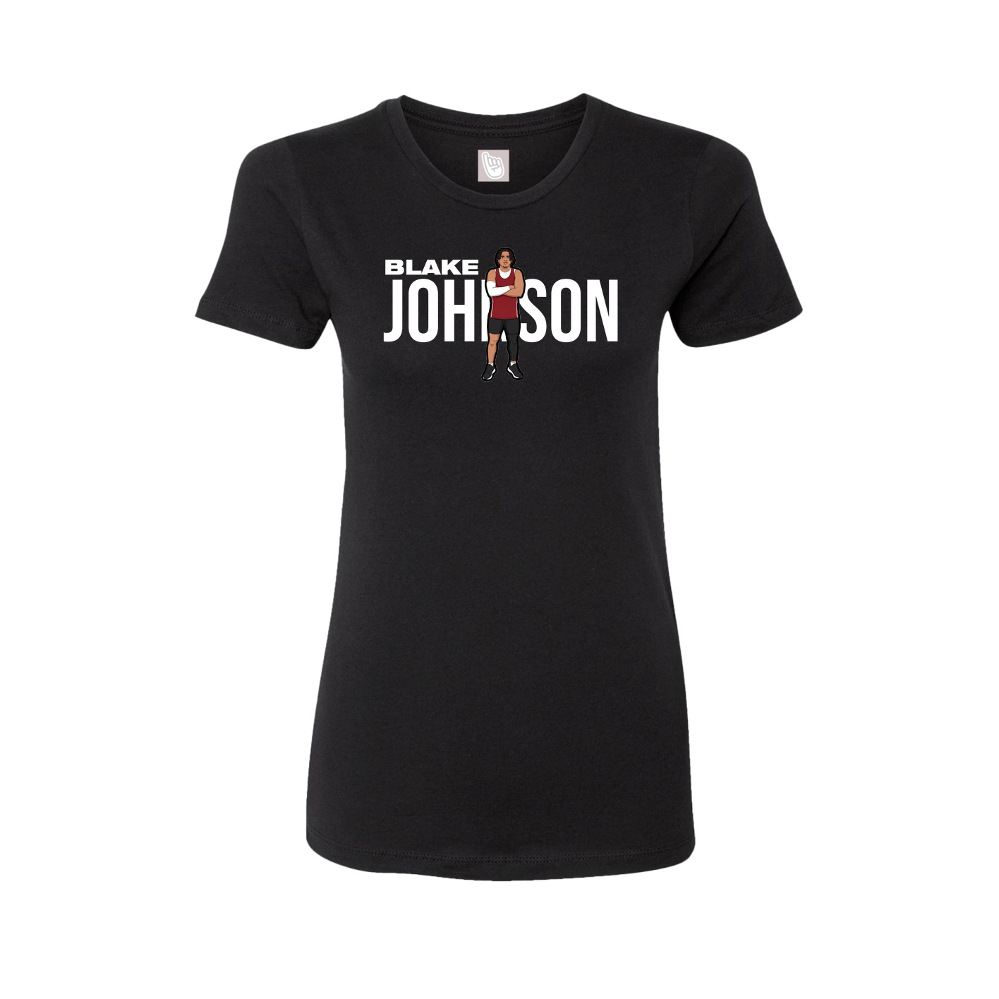 Fitted Women's Tee — Player Name in Black