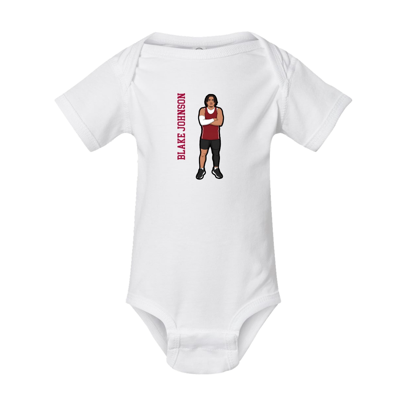 Baby Onesie — Name Vertical in White