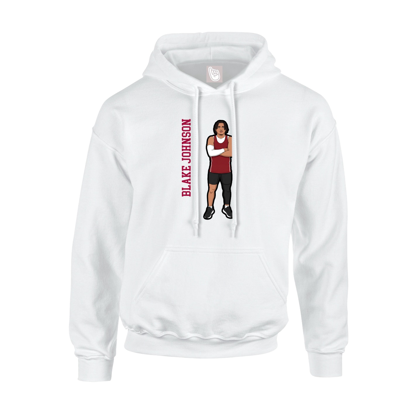 Hoodie — Name Vertical in White