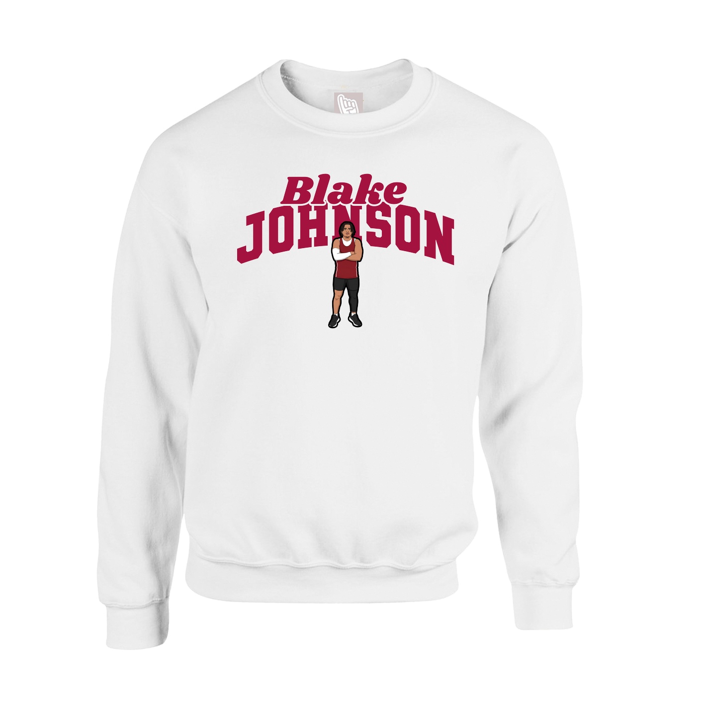 Fleece Crew — Signature Arch in White