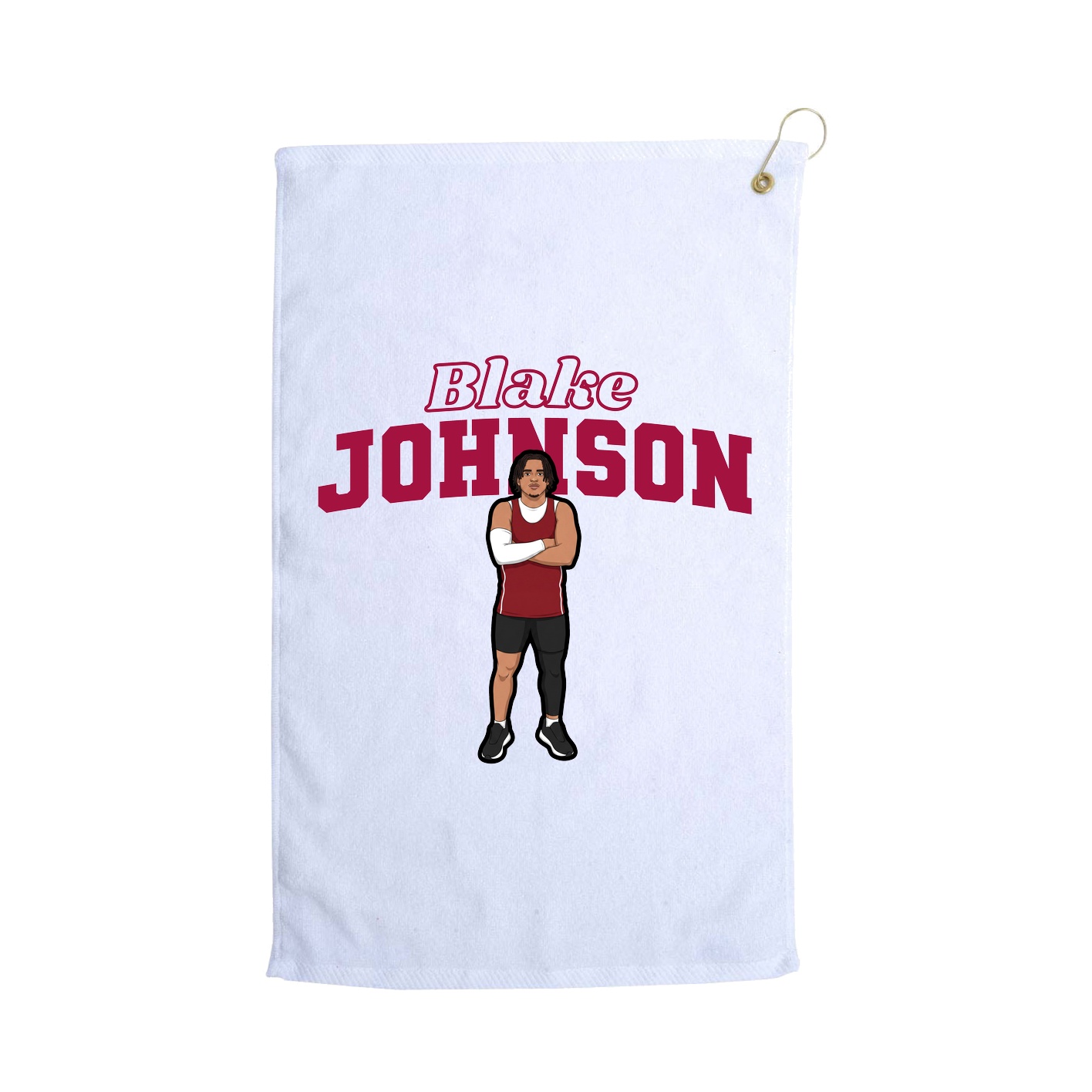 Golf Towel — Name Arch in White