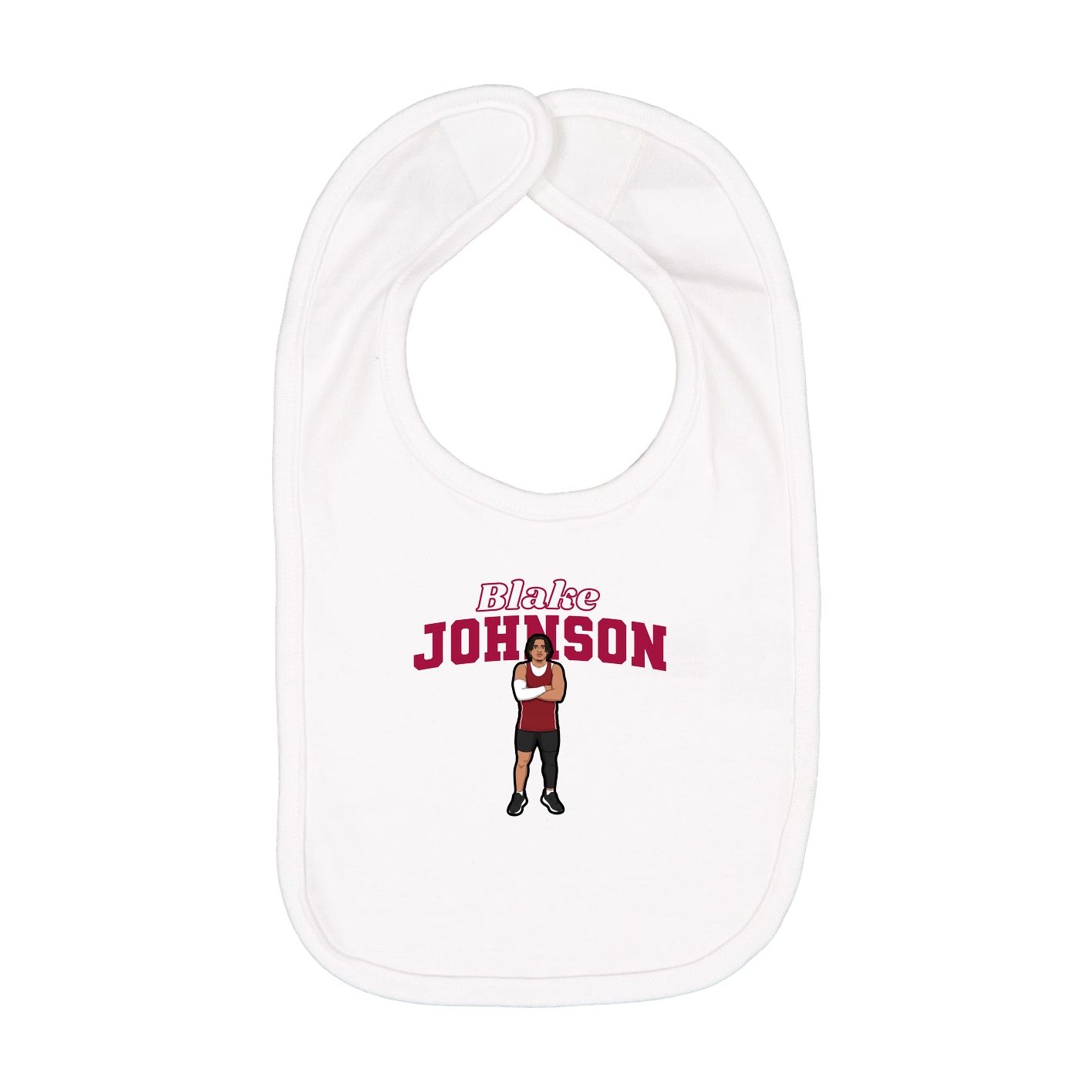 Infant Bib — Name Arch in White