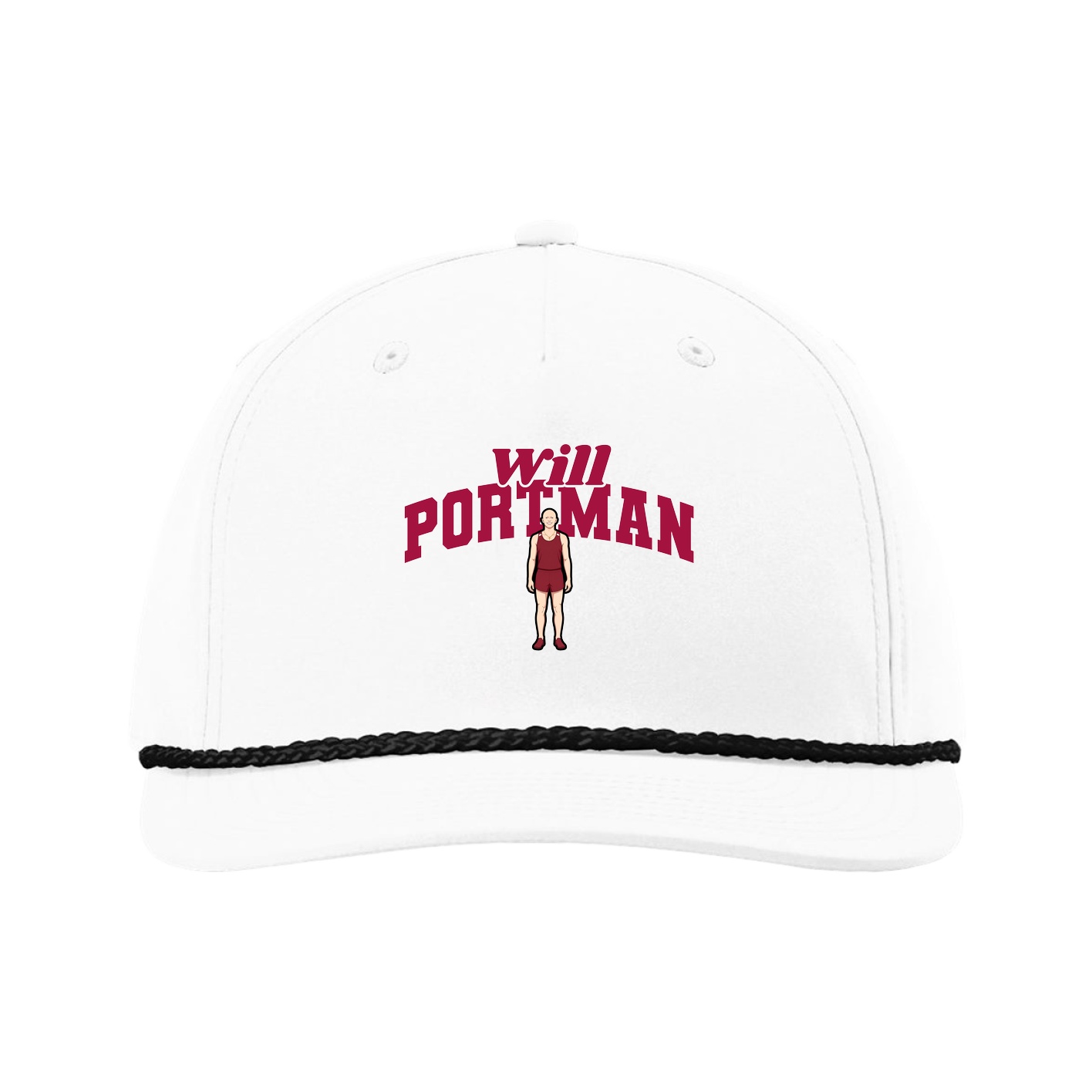 Five-Panel Classic Rope Cap — Signature Arch in White