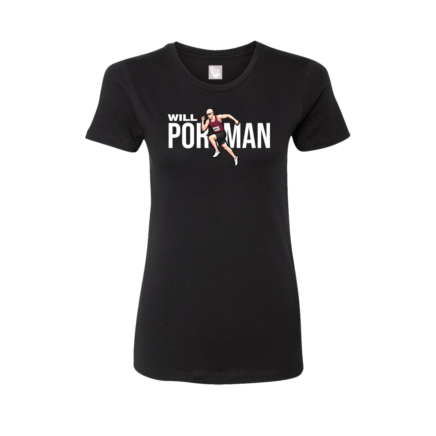 Fitted Women's Tee — Player Name in Black