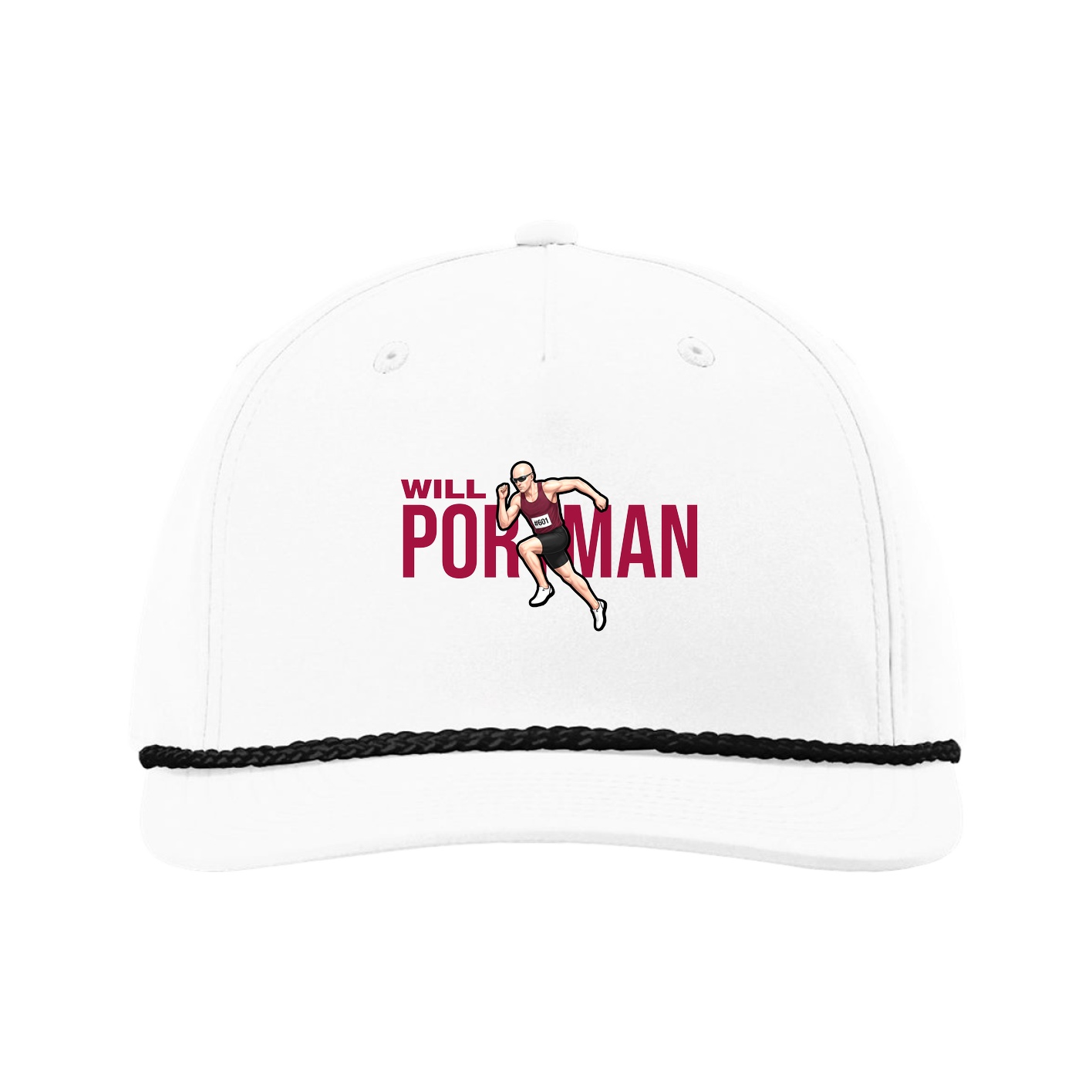 Five-Panel Classic Rope Cap — Player Name in White