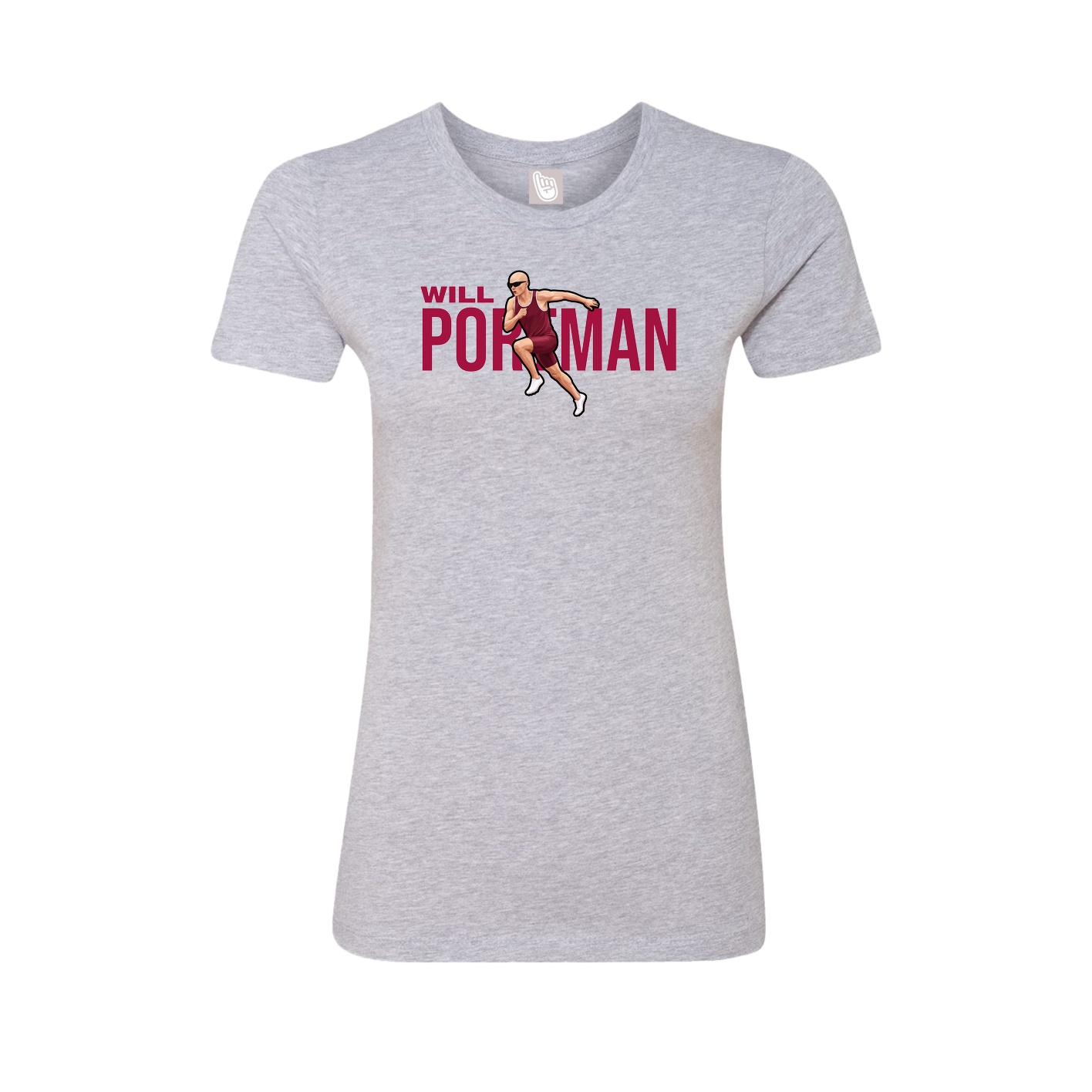 Fitted Women's Tee — Player Name in Grey