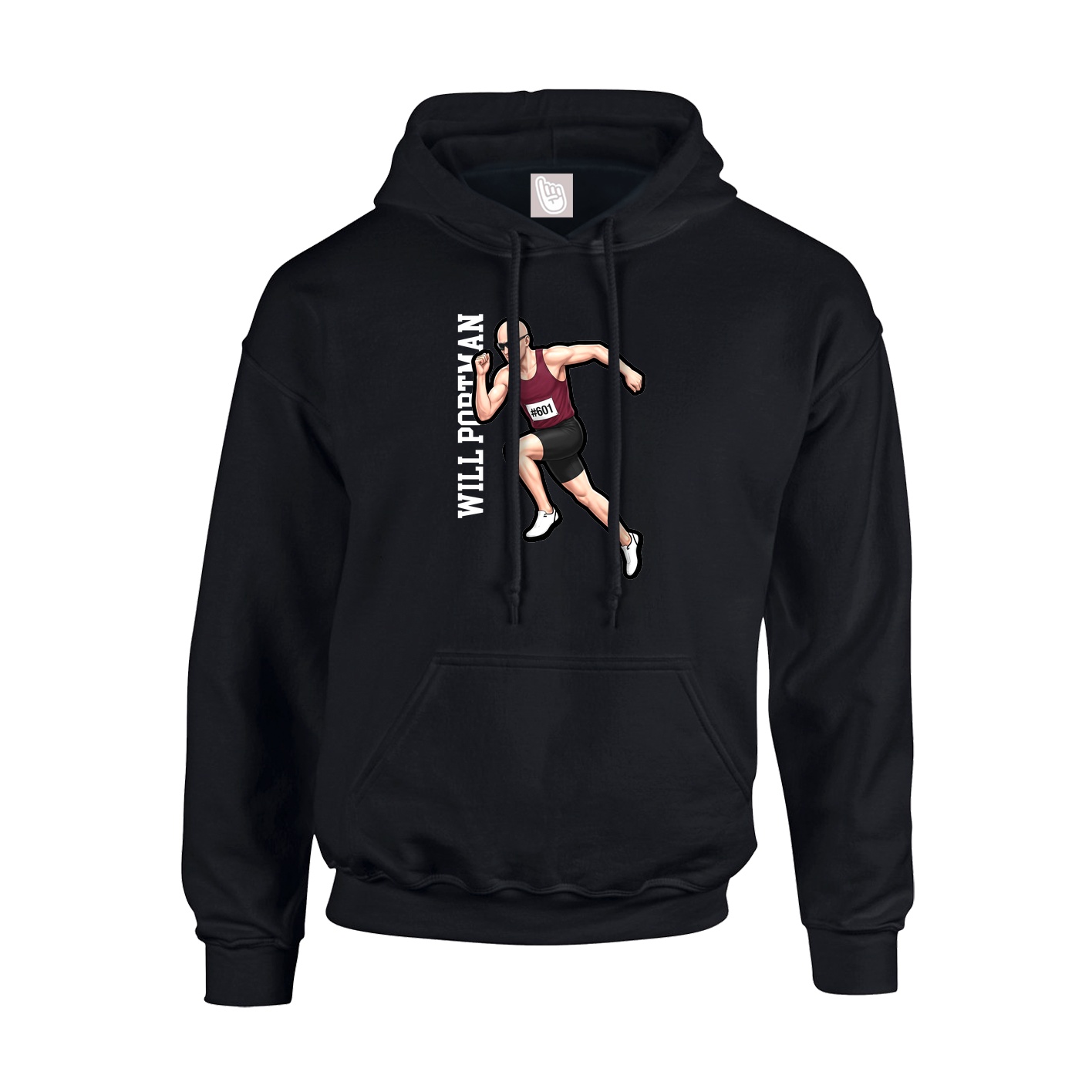 Hoodie — Name Vertical in Black