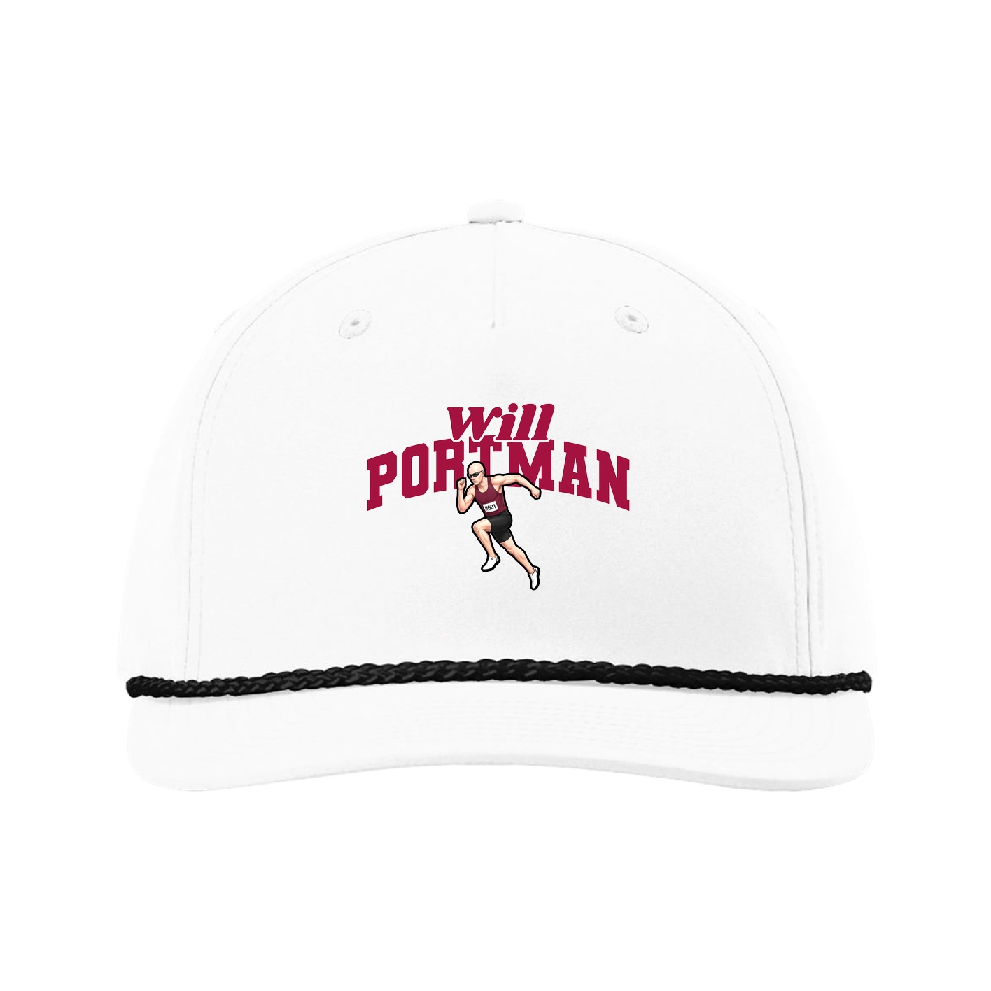 Five-Panel Classic Rope Cap — Signature Arch in White