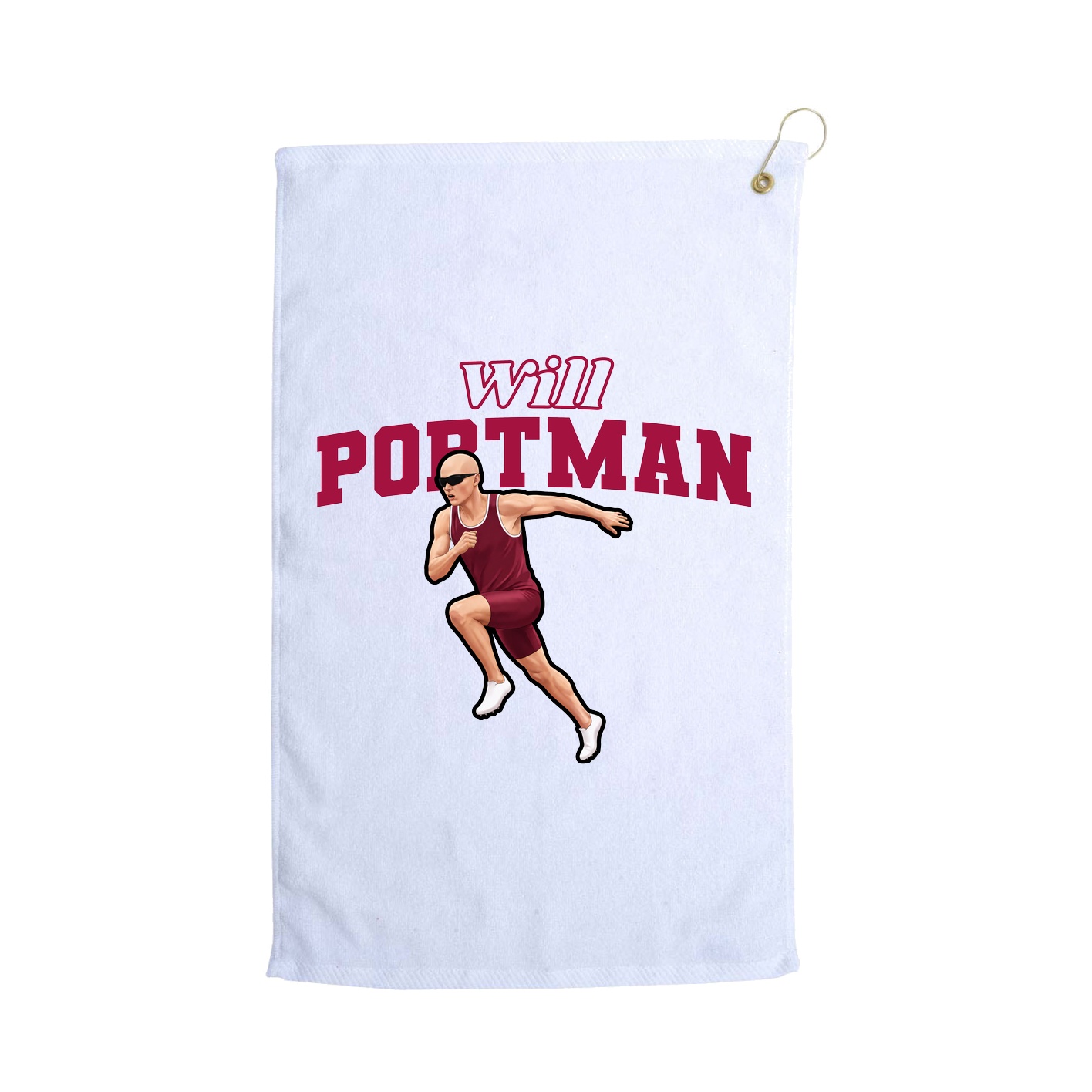 Golf Towel — Name Arch in White