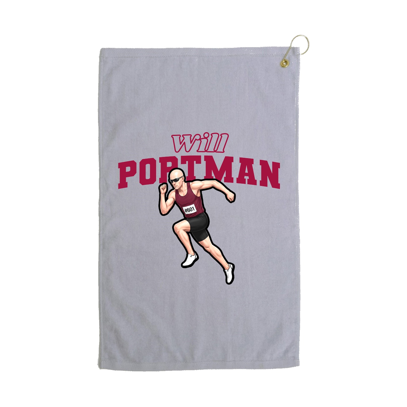 Golf Towel — Name Arch in Grey