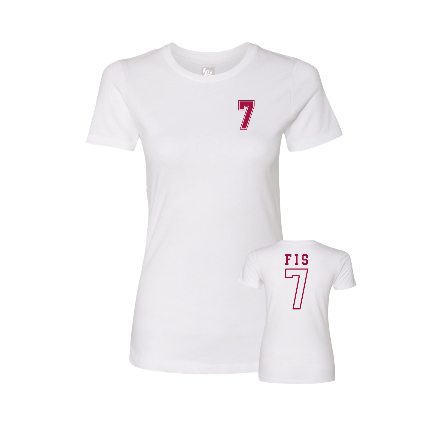 Fitted Women's Tee — Chest Back in White