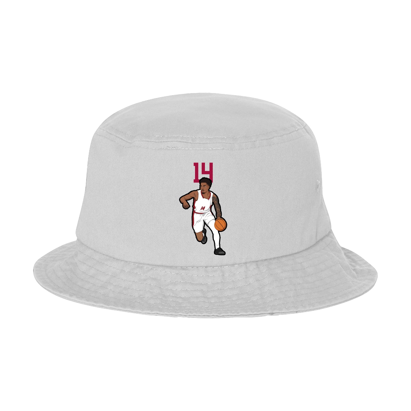 Bucket Cap — Number Top in White