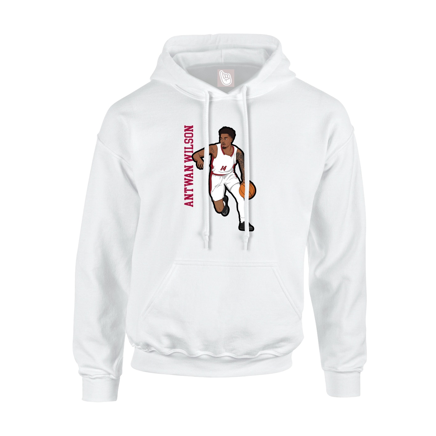 Youth Hoodie — Name Vertical in White