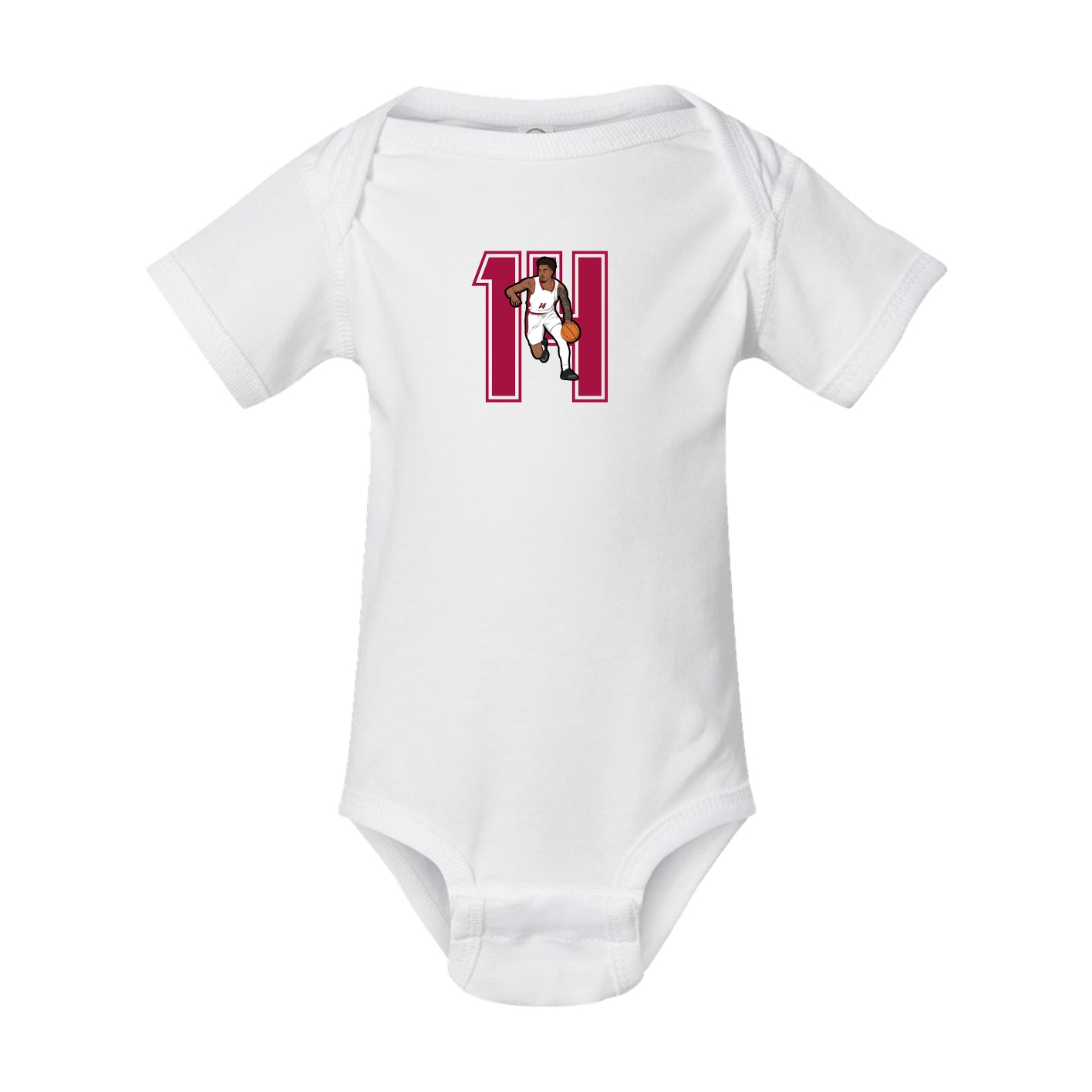 Baby Onesie — Number in White