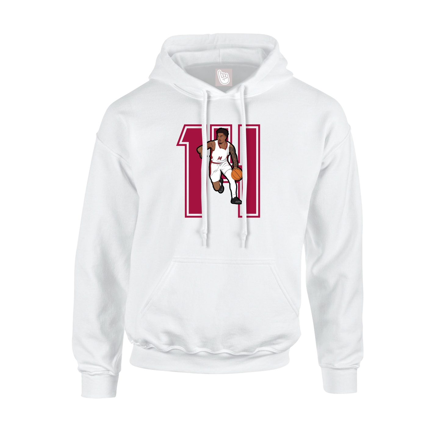 Hoodie — Number in White