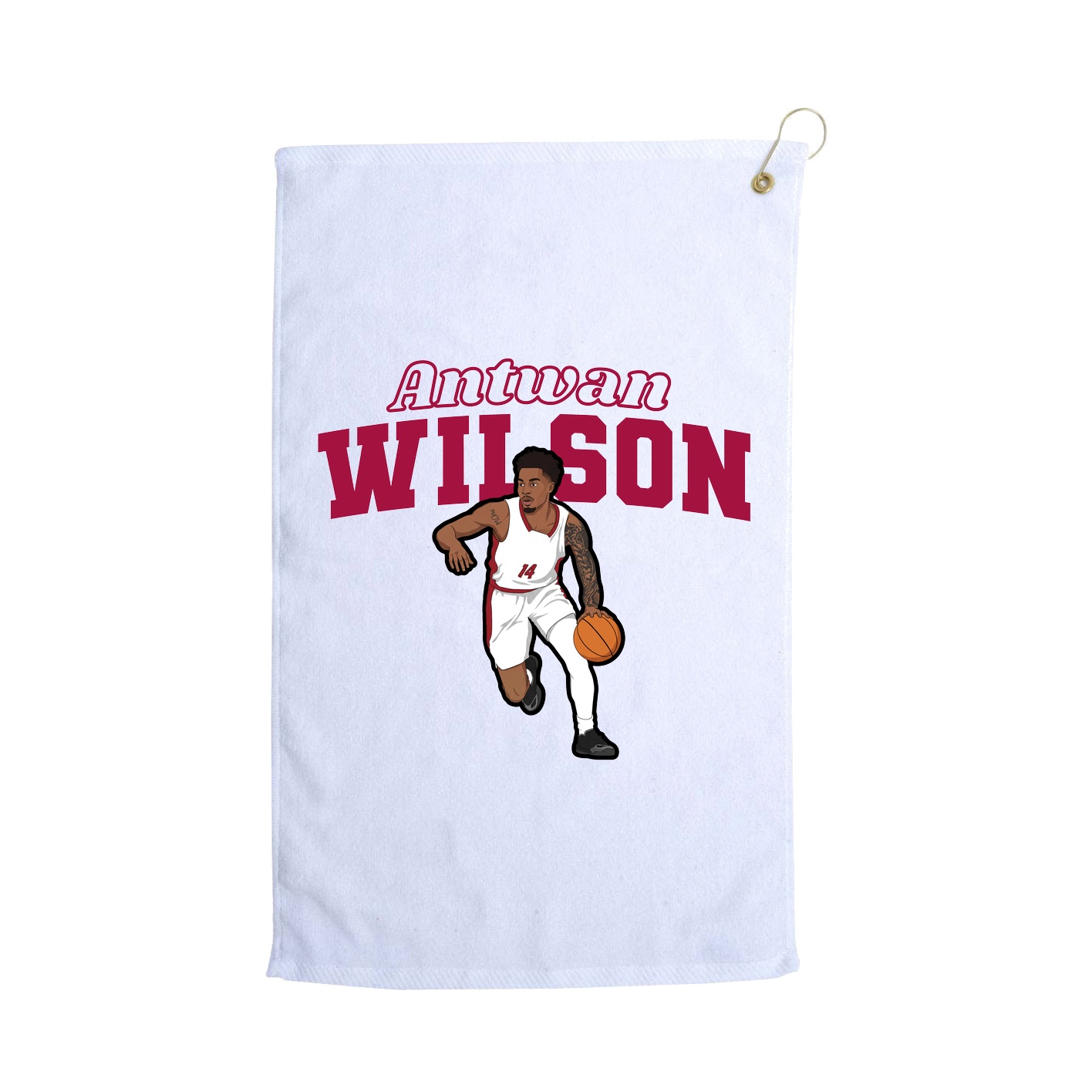 Golf Towel — Name Arch in White