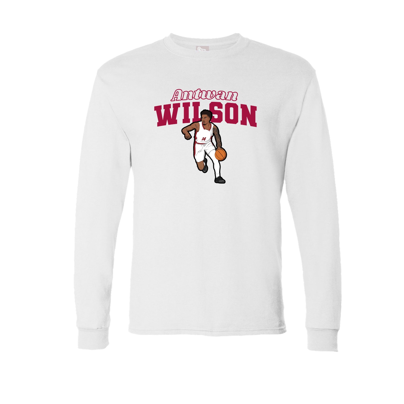 Long Sleeve Tee — Name Arch in White