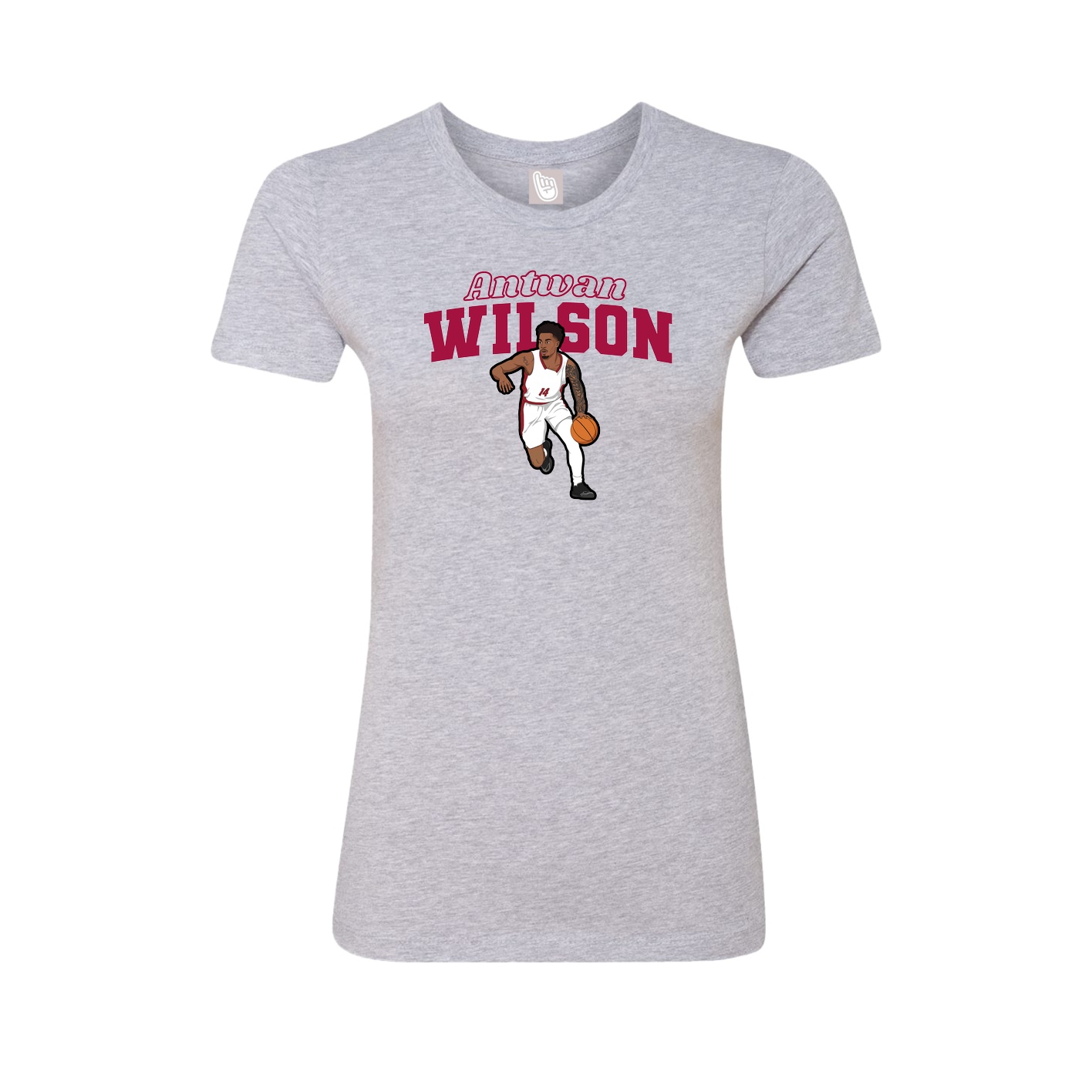 Womens Tee — Name Arch in Grey