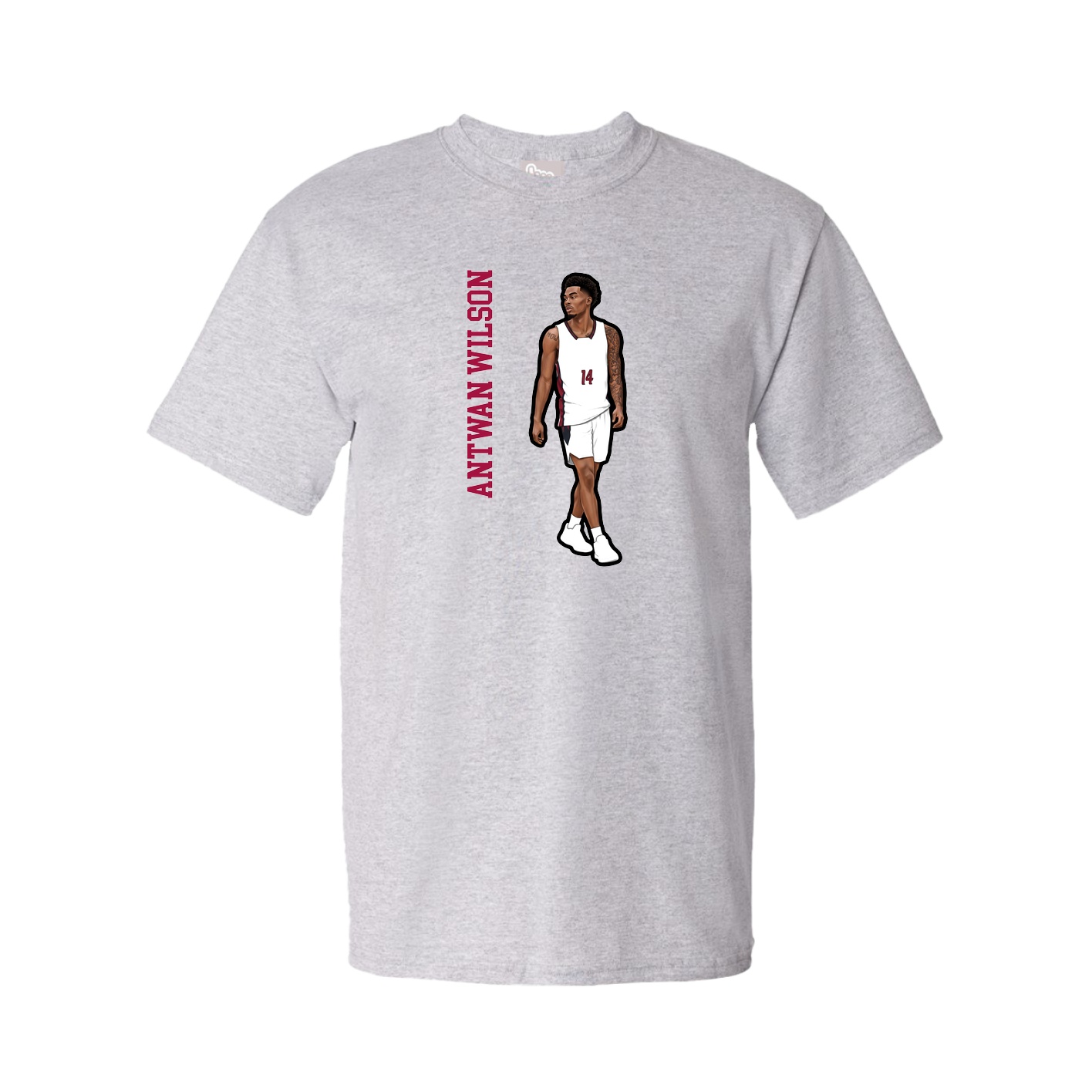 Youth Tee — Name Vertical in Grey