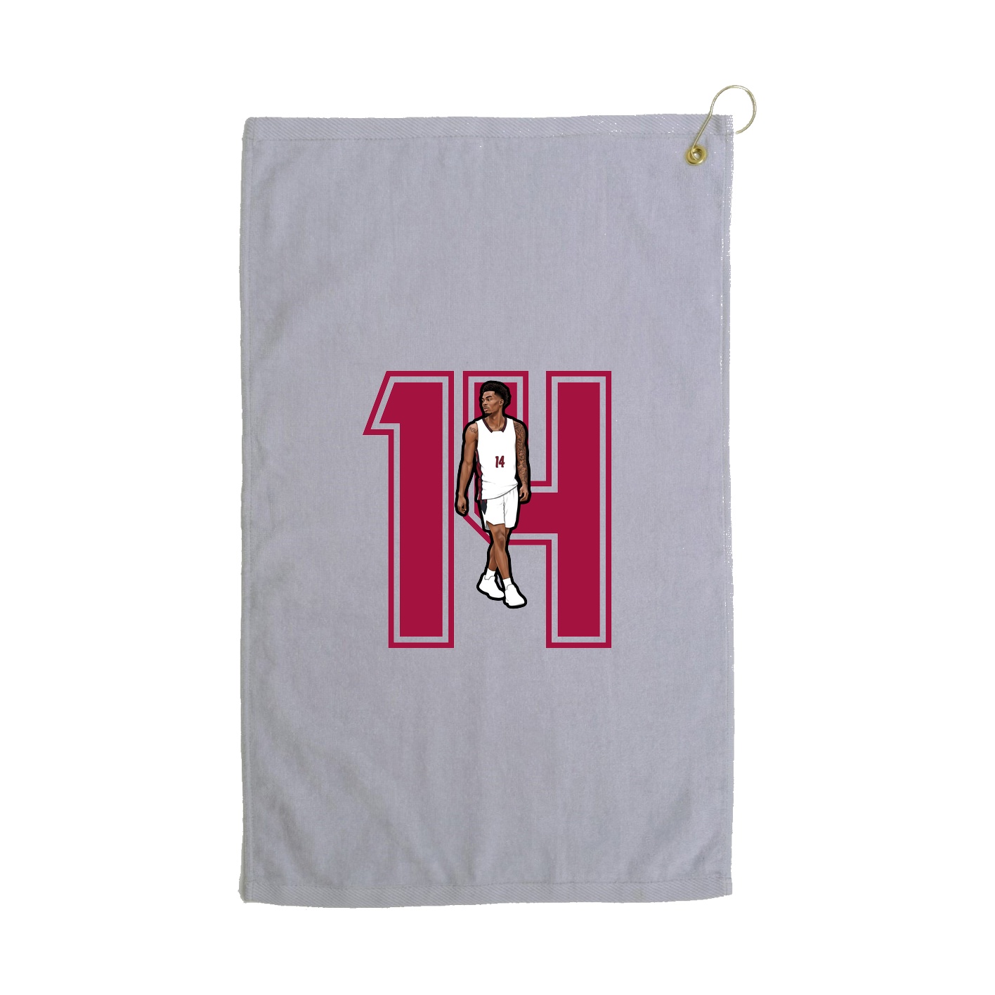 Golf Towel — Number in Grey