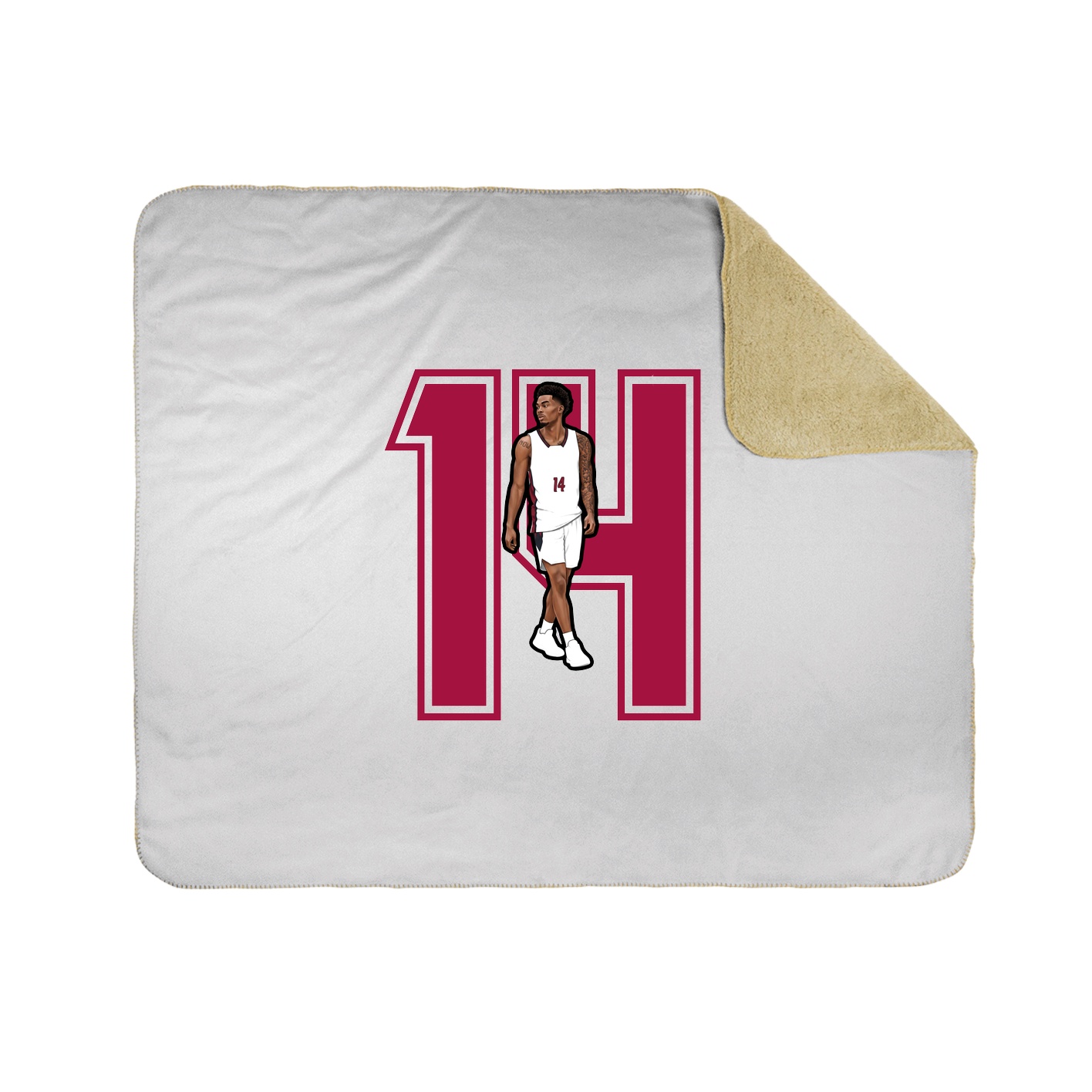 Throw Blanket — Number in White