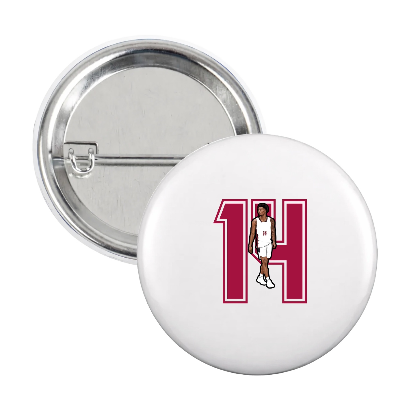 Game Day Button — Number in White