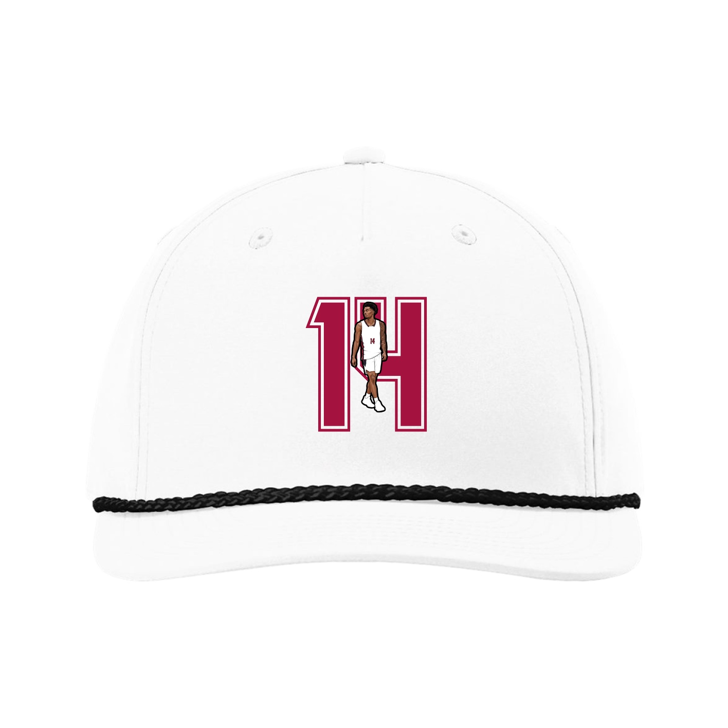Five-Panel Classic Rope Cap — Number in White