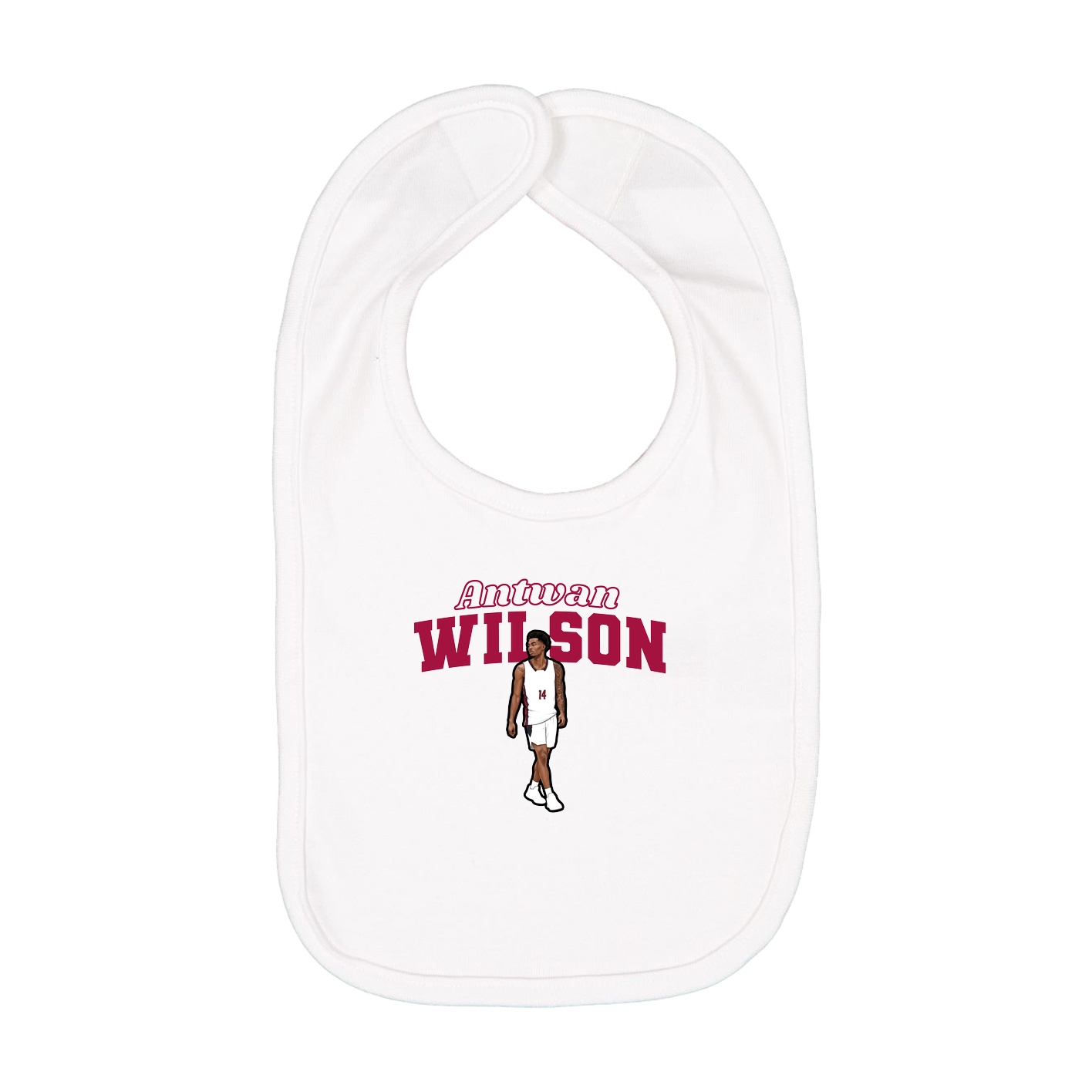 Infant Bib — Name Arch in White