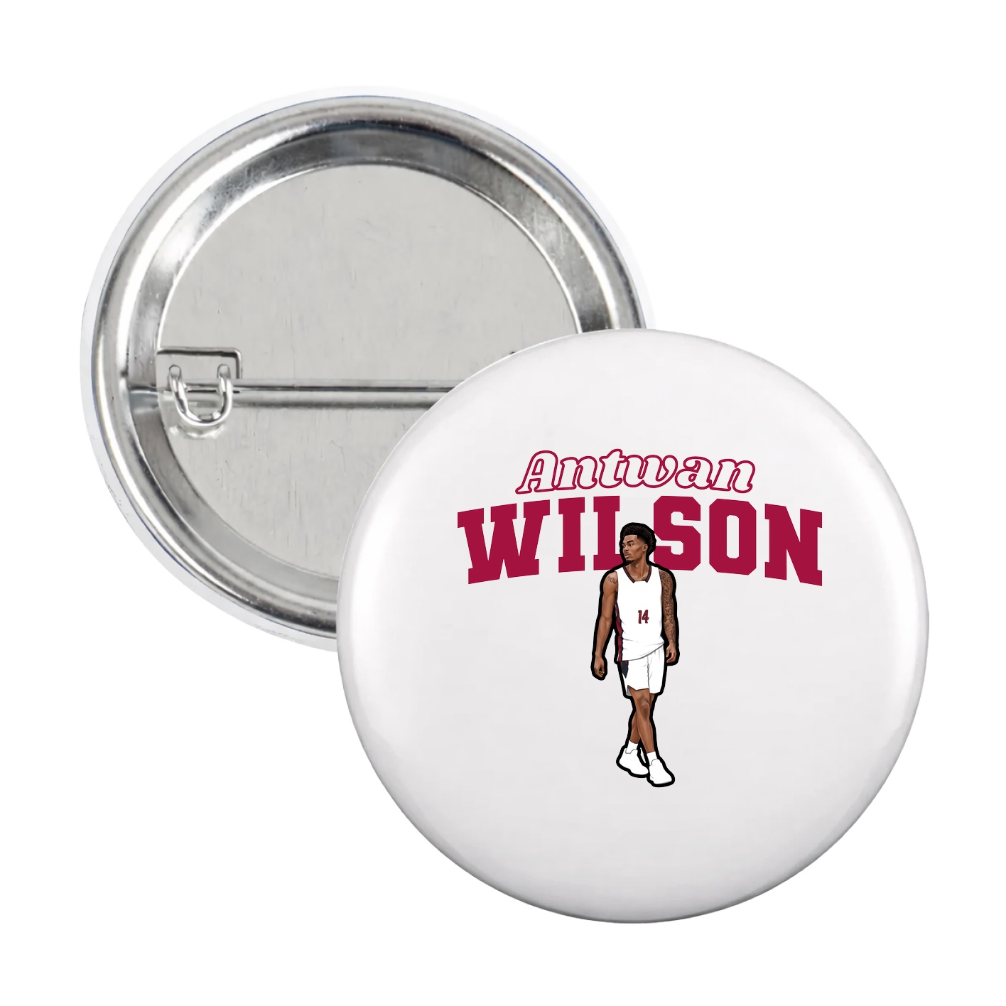 Game Day Button — Name Arch in White